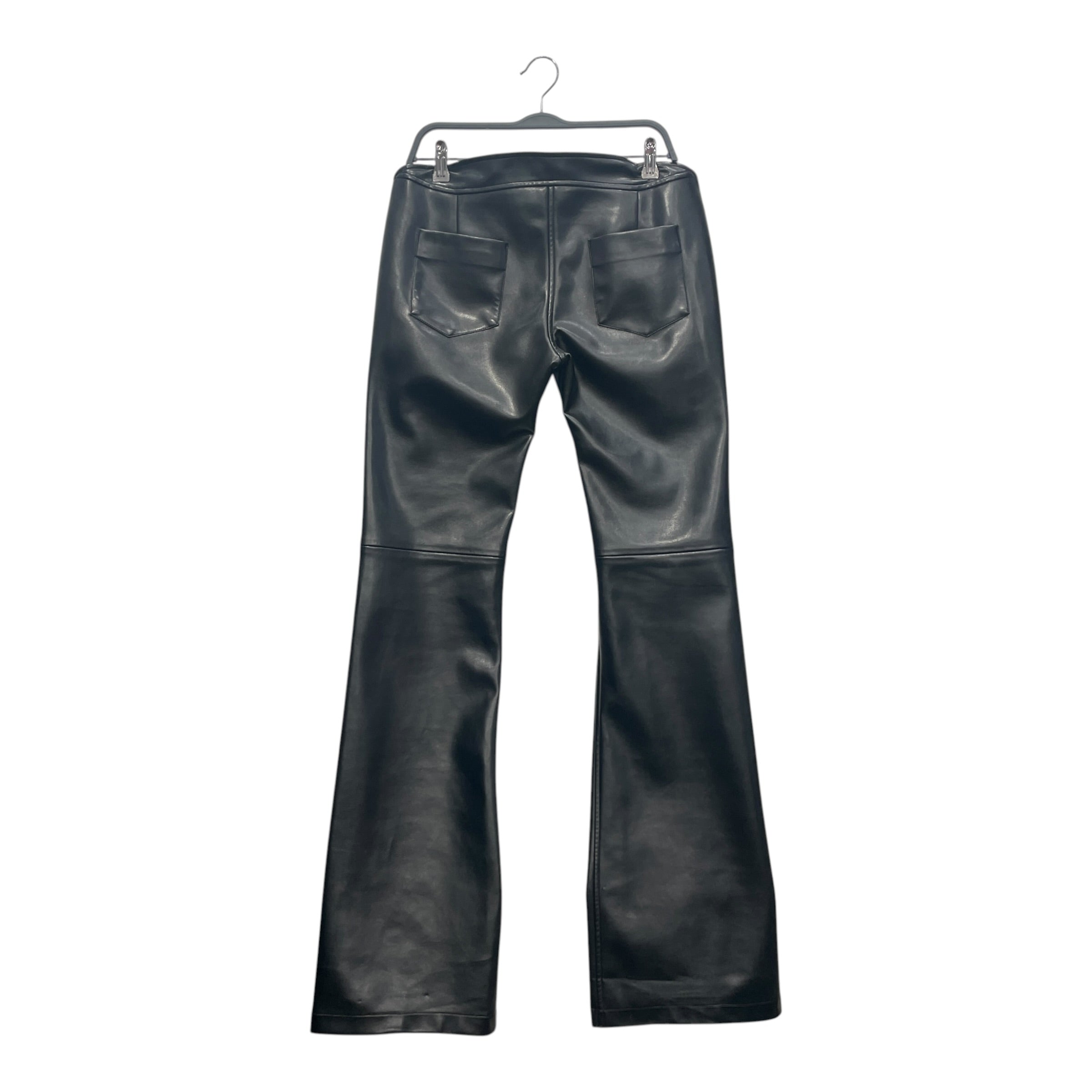 MOWALOLA/Straight Pants/30/Faux Leather/BLK/AIRBRUSHED GROPE view 2
