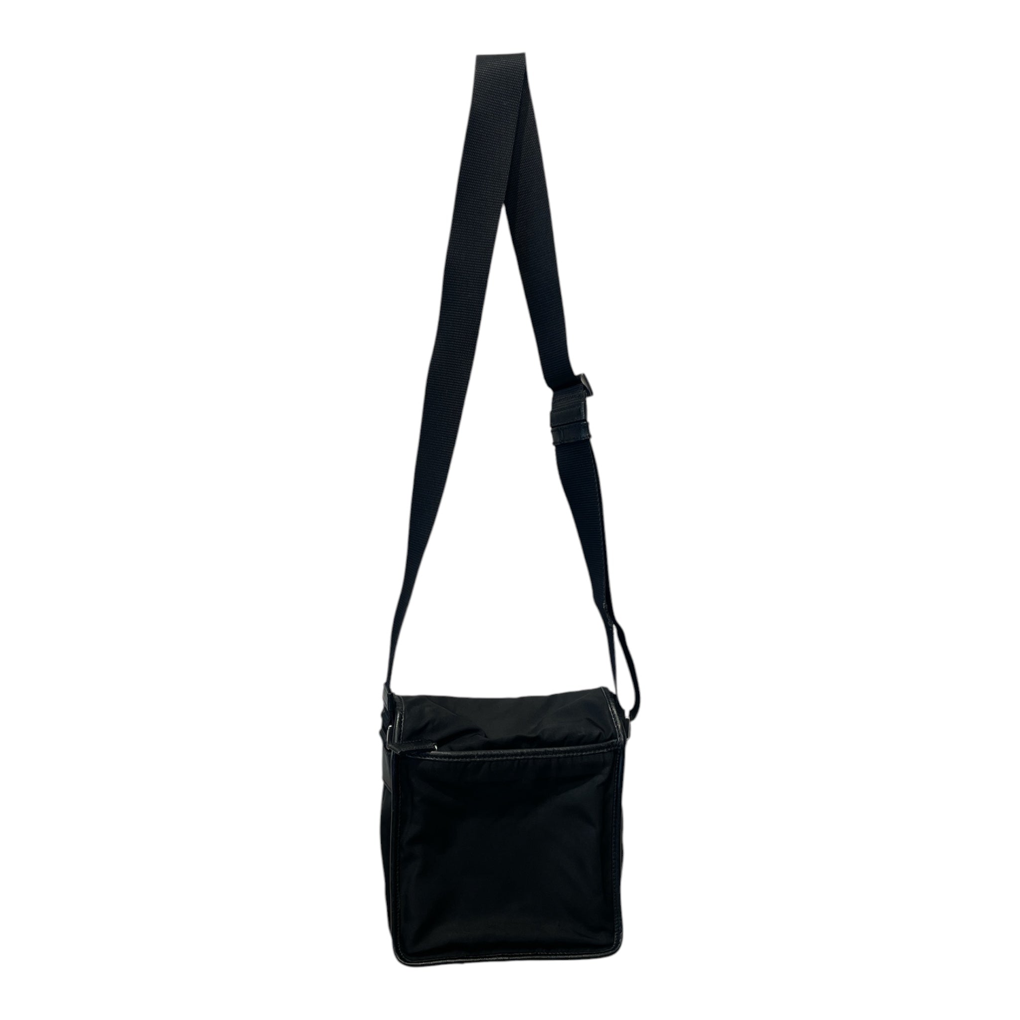 PRADA/Cross Body Bag/Nylon/BLK/ENAMELED METAL MESSENGER view 2