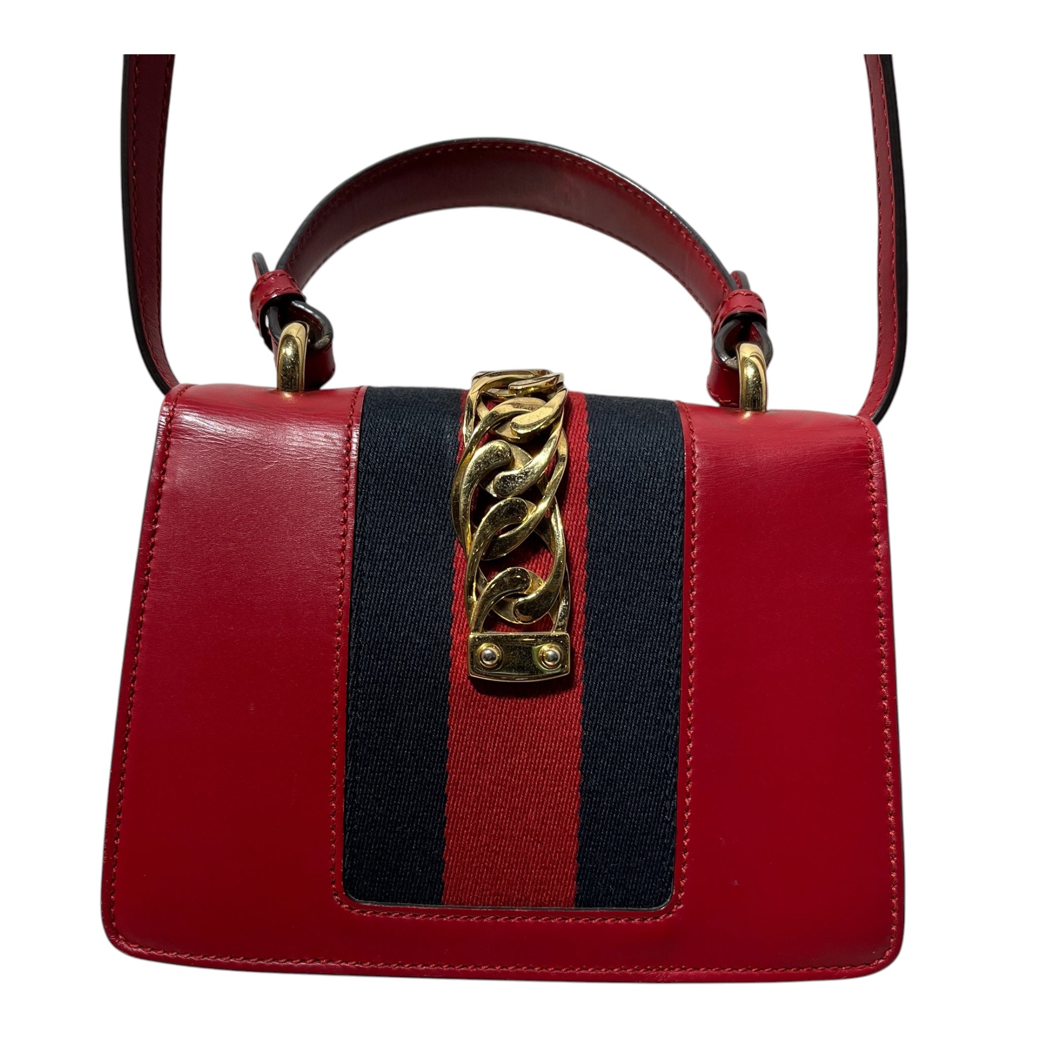 GUCCI/Cross Body Bag/Leather/RED/SYLVIE MINI view 5