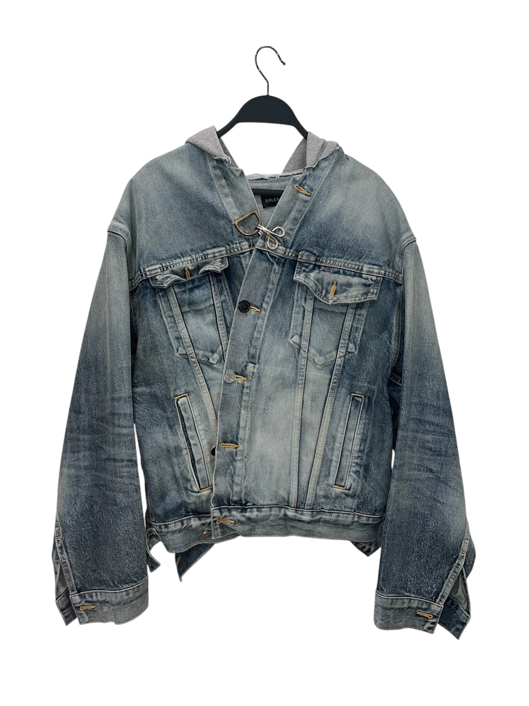 BALENCIAGA/Denim Jkt/Denim/BLU/ASYMMETRIC DIY HOODED JKT view 1