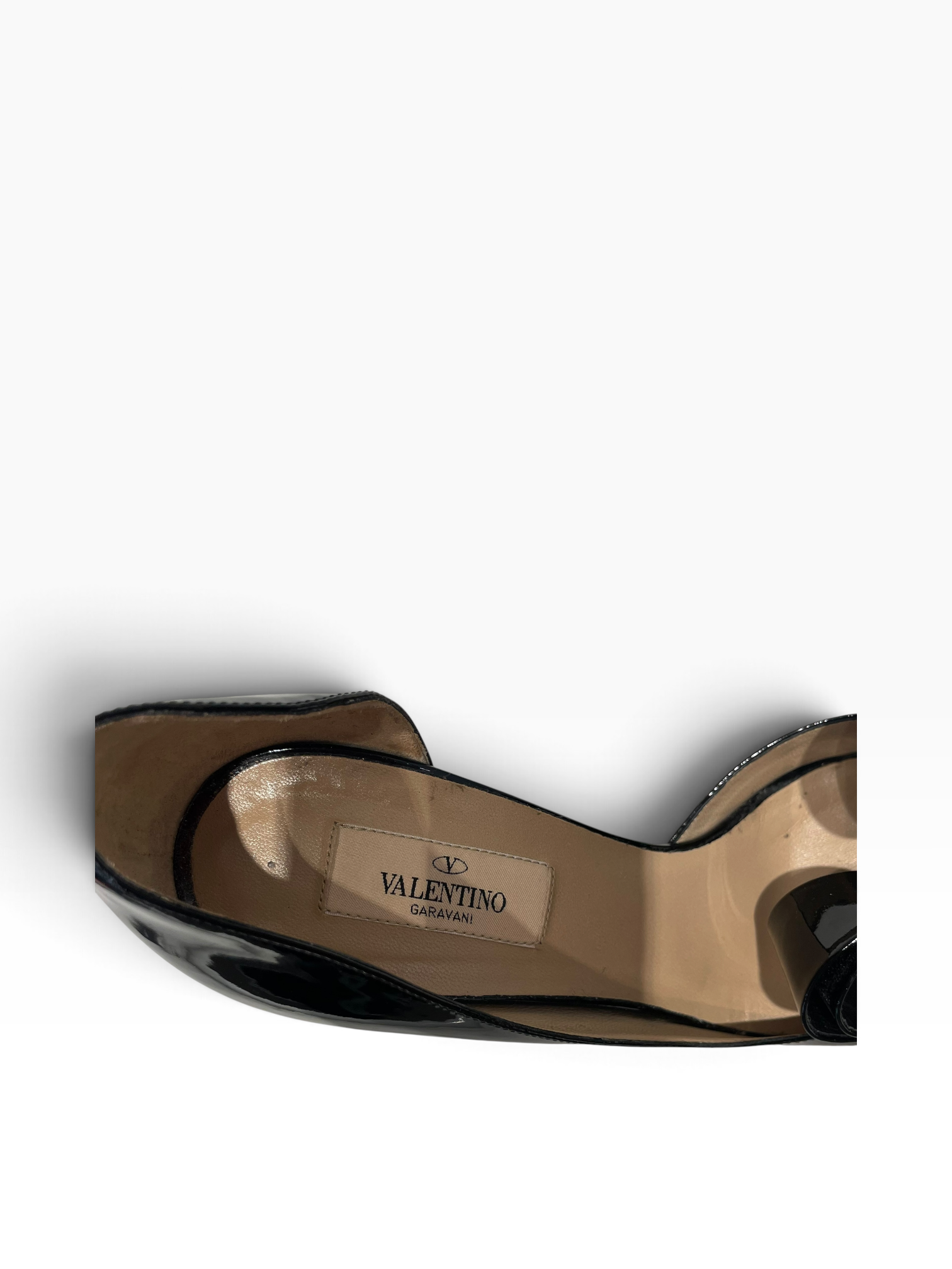 VALENTINO/Heels/EU 38.5/Faux Leather/BLK/Patent Leather Bow Pumps view 4