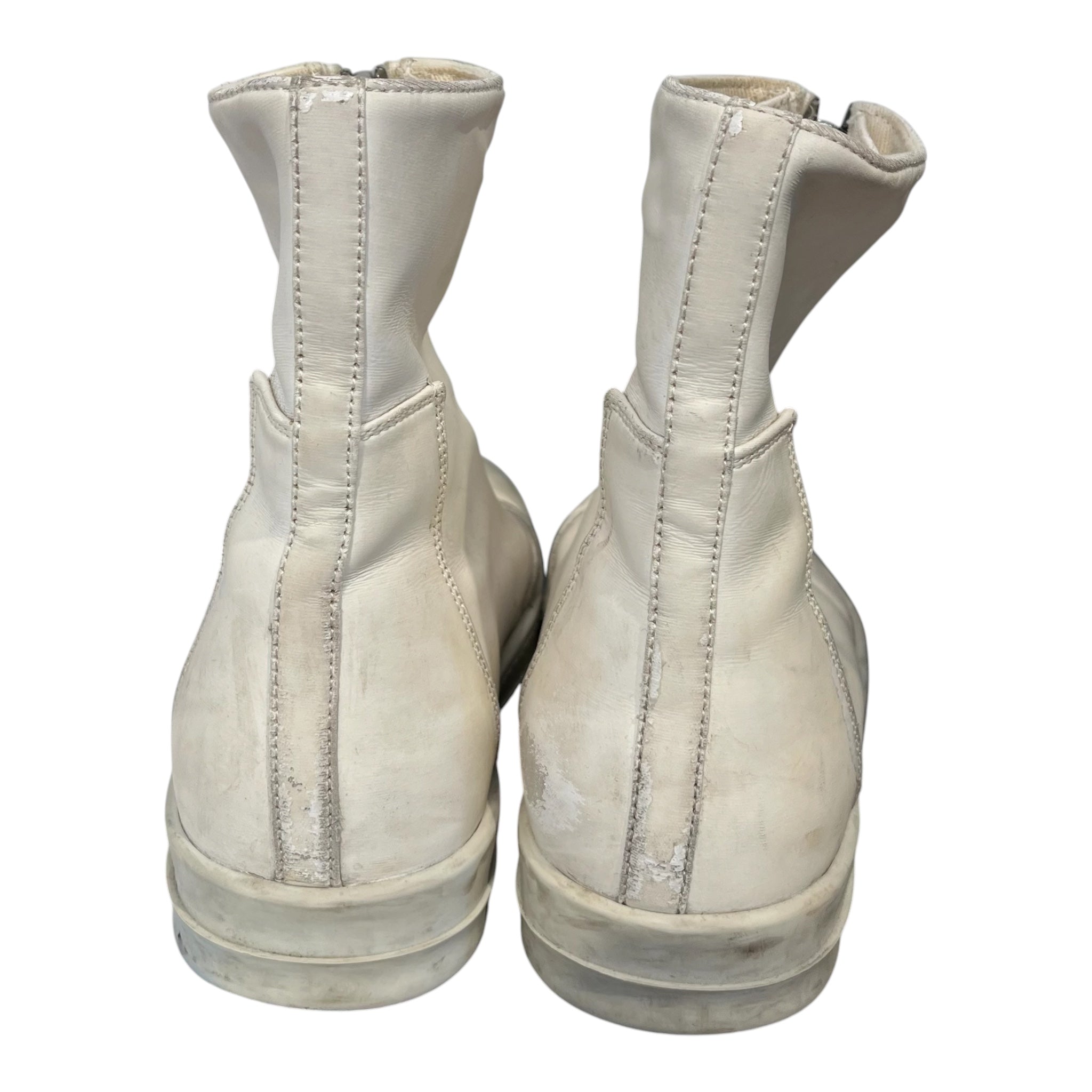 RICK OWENS DRKSHDW/Hi-Sneakers/EU 38.5/Leather/WHT/DRKSHDW RAMONES FRONT ZIP view 4