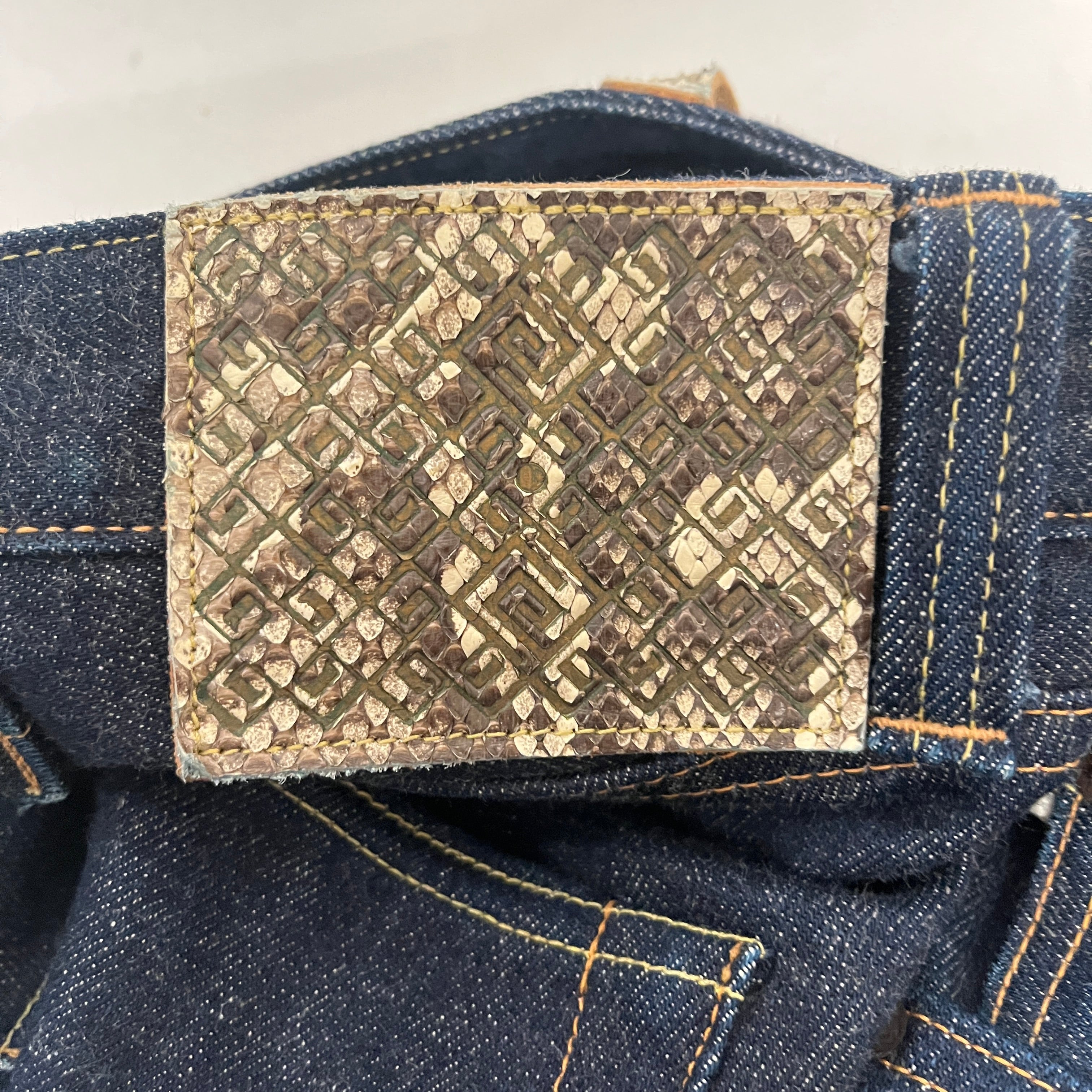BAI-HE DENIM/Skinny Pants/30/Denim/NVY/SNAKE SKIN SELVEDGE RAW view 3