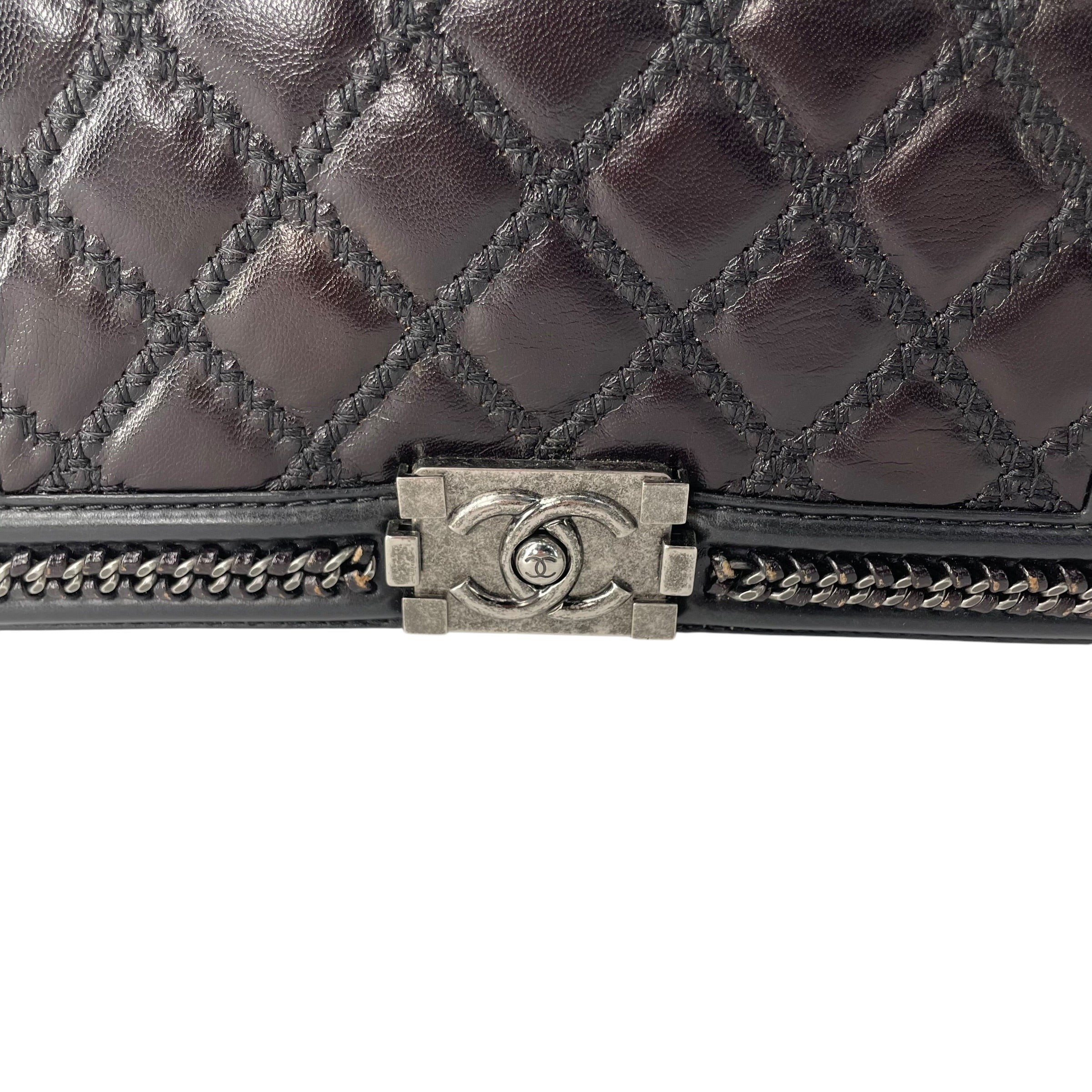 CHANEL/Cross Body Bag/Leather/BLK/21206470 QUILTED CHAIN BORDER view 5