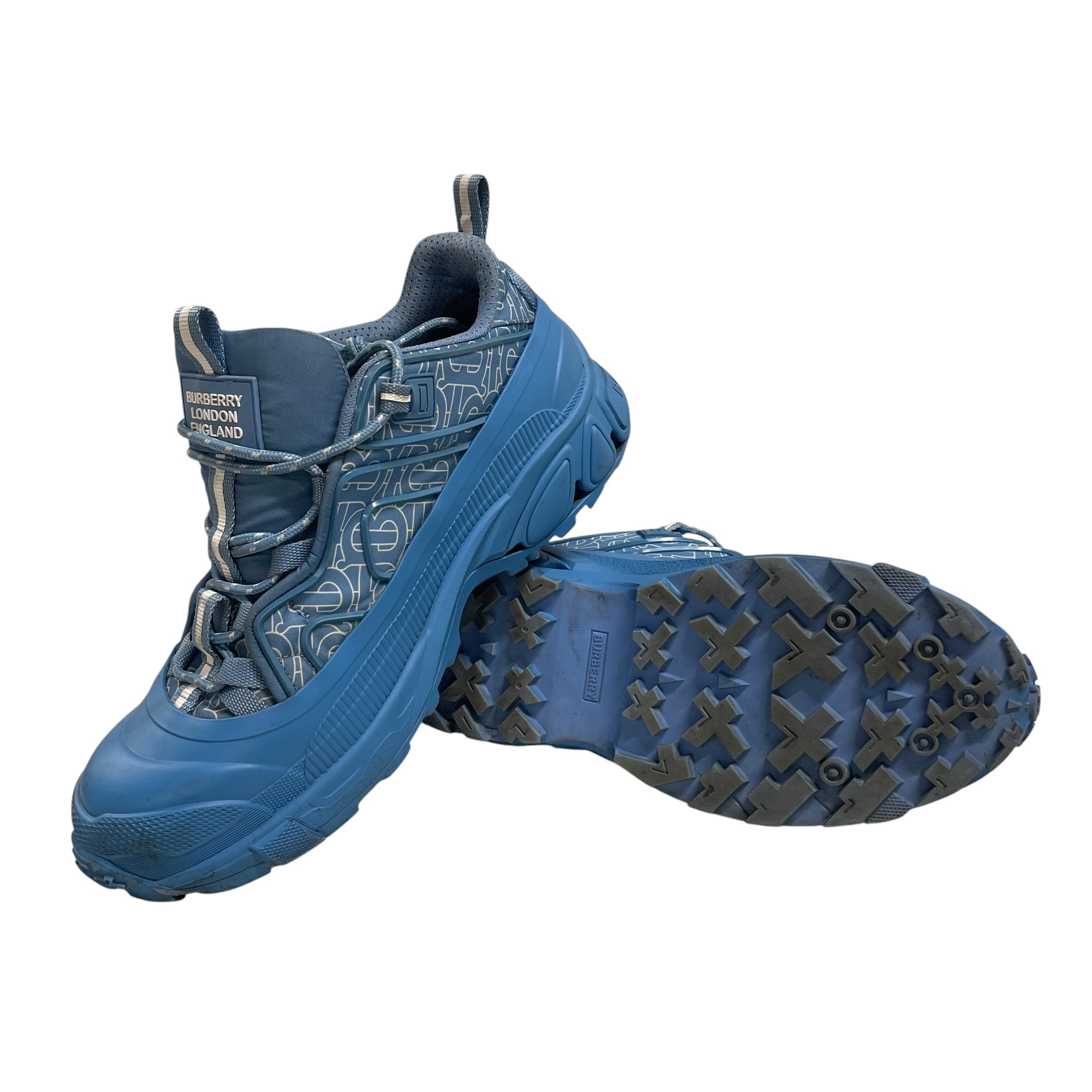 BURBERRY LONDON/Low-Sneakers/EU 45/Leather/BLU/BT Pattern Baby blu view 6
