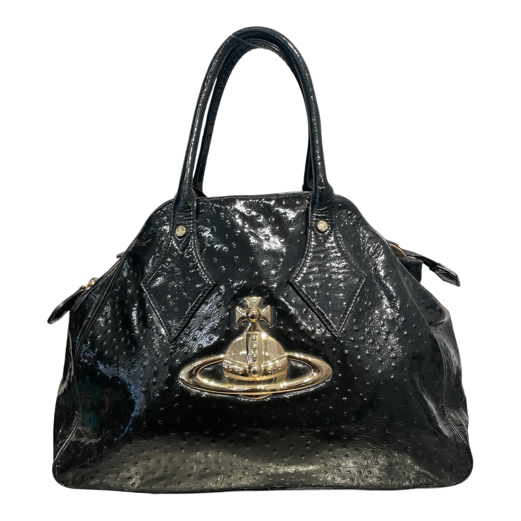 Vivienne Westwood/Hand Bag/Leather/BLK/OSTRITCH BAG view 1