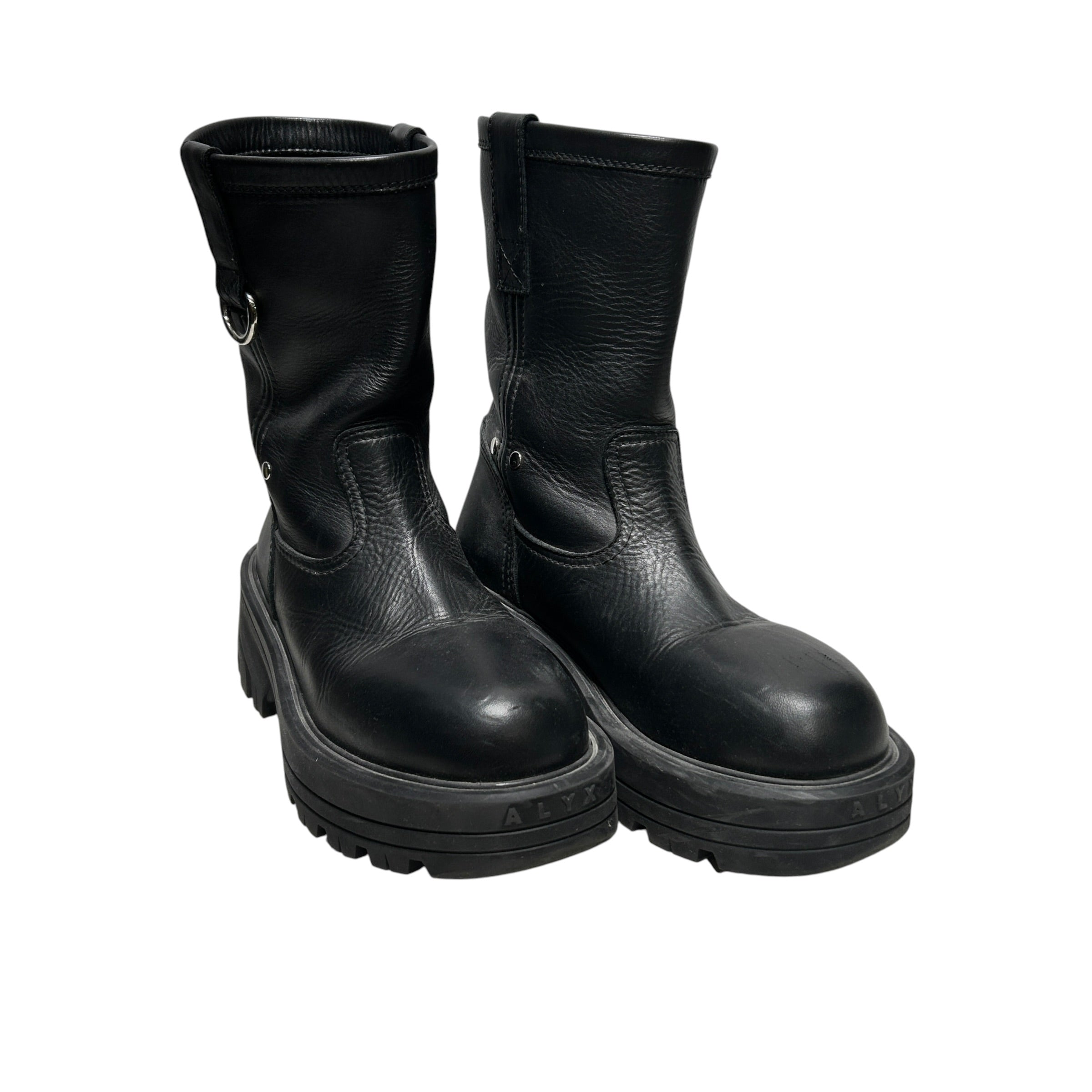 1017 ALYX 9SM(ALYX)/Boots/EU 45/Leather/BLK/eyelit/pulltab workboot view 1
