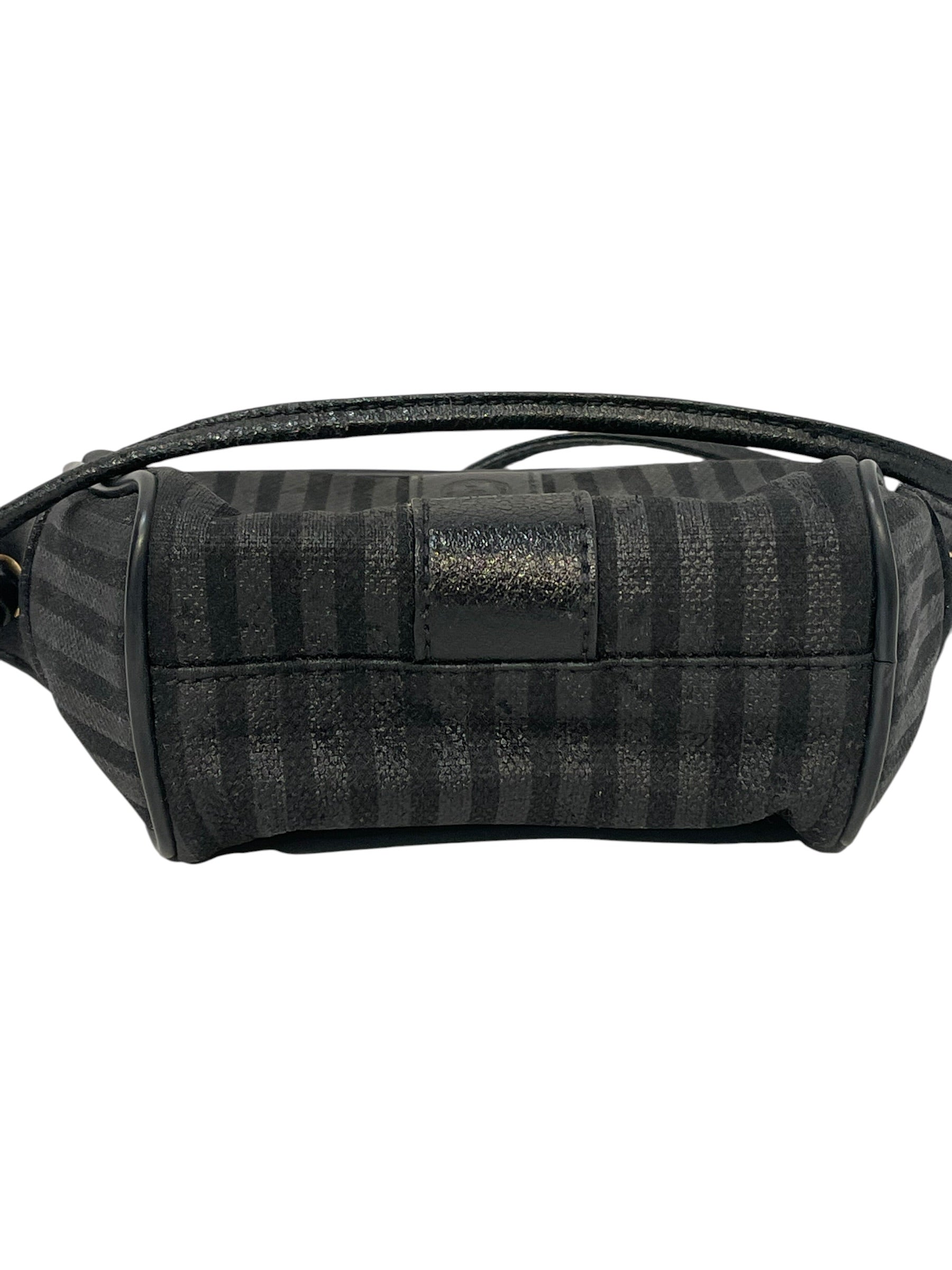 FENDI/Cross Body Bag/Stripe/Leather/BLK/Paquin Canvas Cross Body view 3