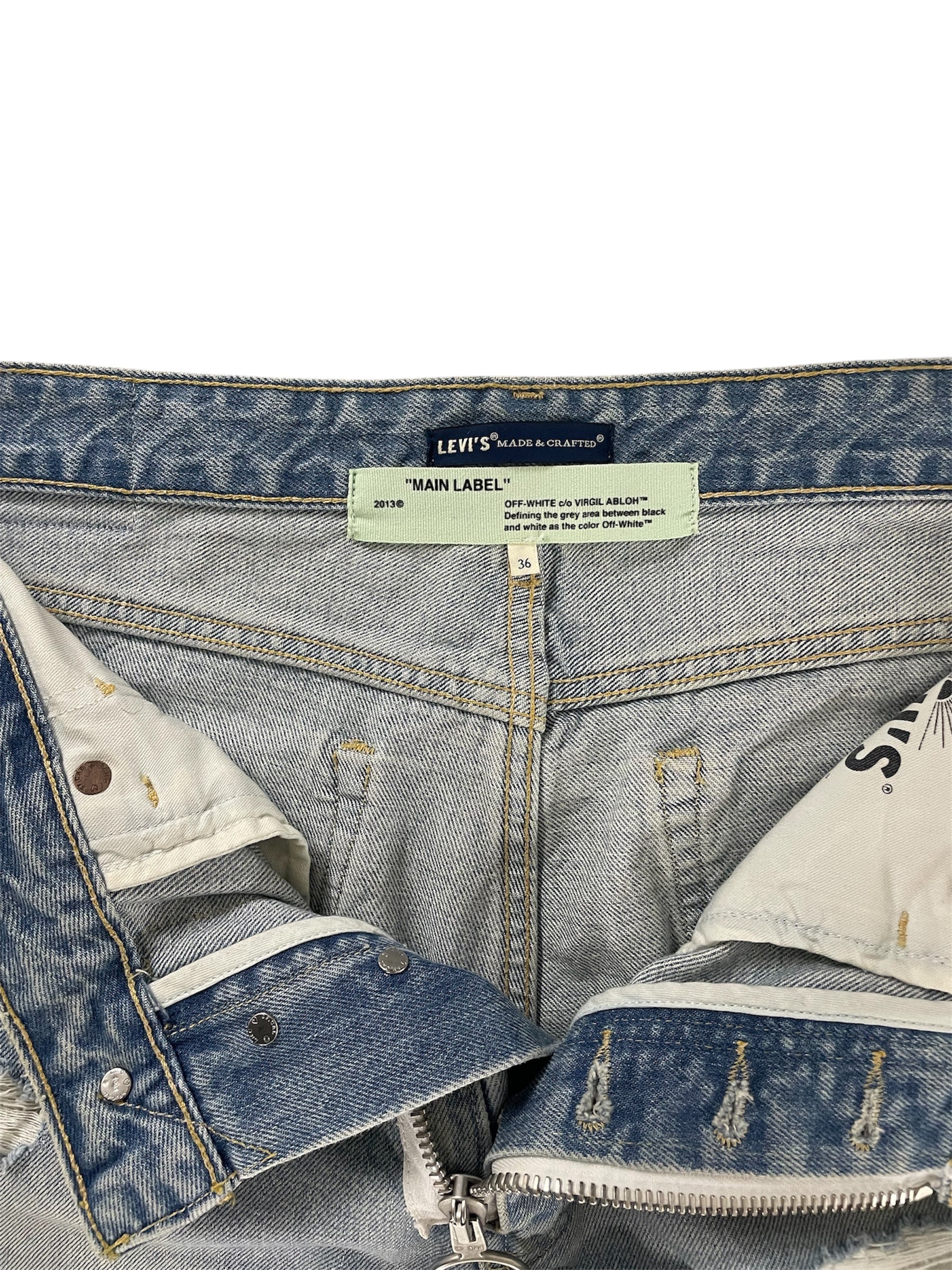OFF-WHITE/Straight Pants/36/Denim/BLU/ORANGE PAINTED view 4