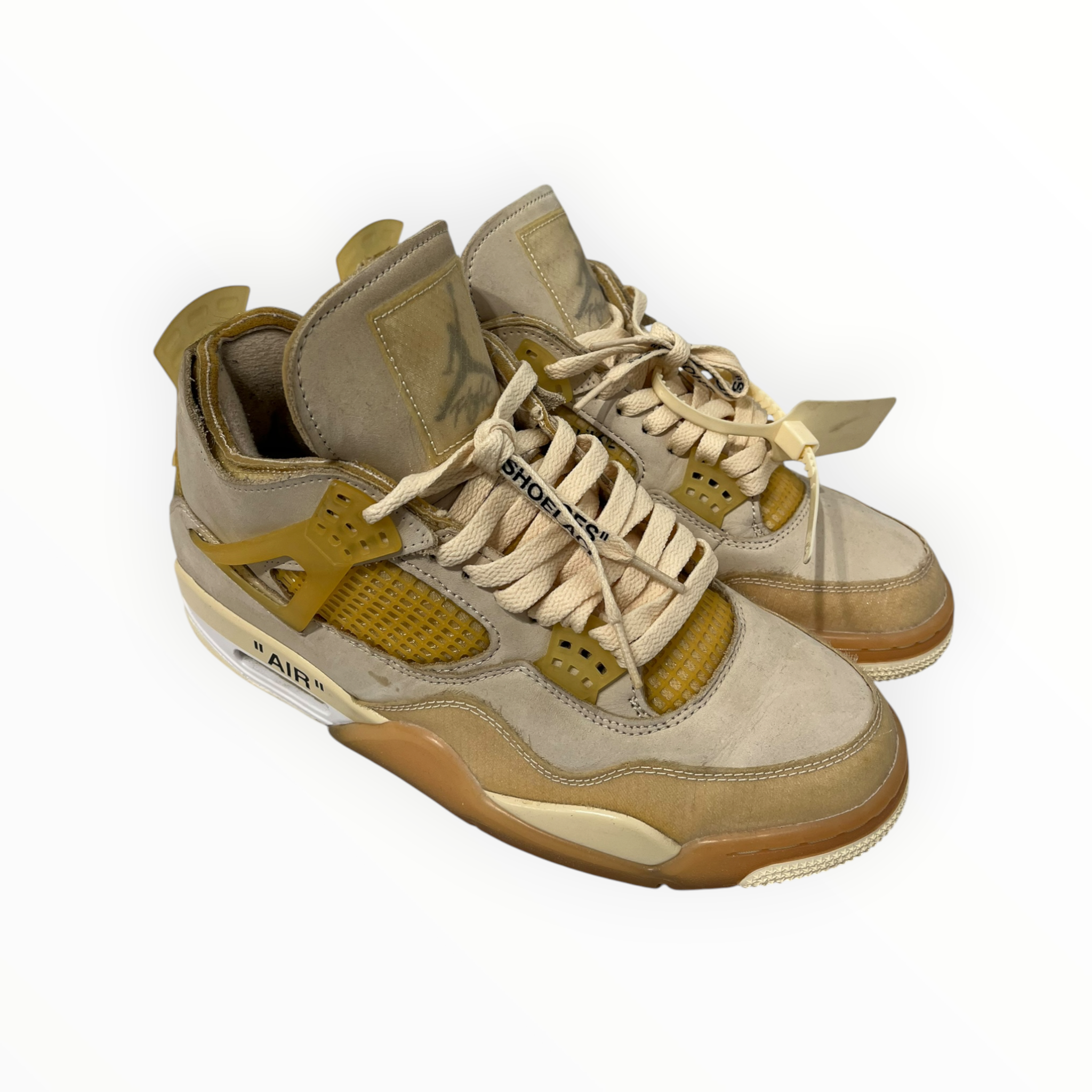 OFF-WHITE/Low-Sneakers/US 9/Cotton/CRM/AIR JORDAN 4 OFF WHITE SAIL view 2