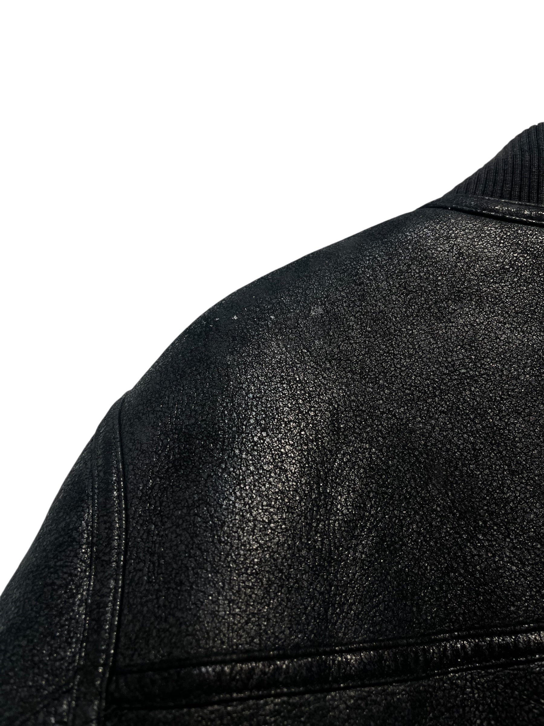 STUSSY/Leather Jkt/M/Leather/BLK/SHEARLING BOMBER view 4