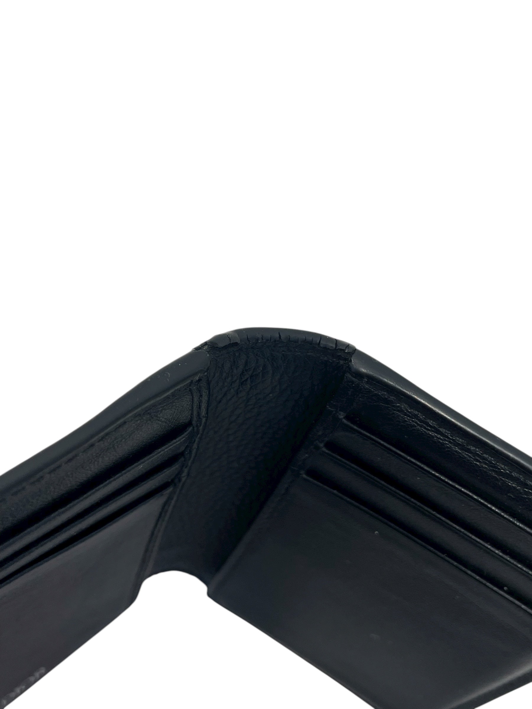 Christian Dior/Bifold Wallet/Leather/BLK/vertical bi fold view 6