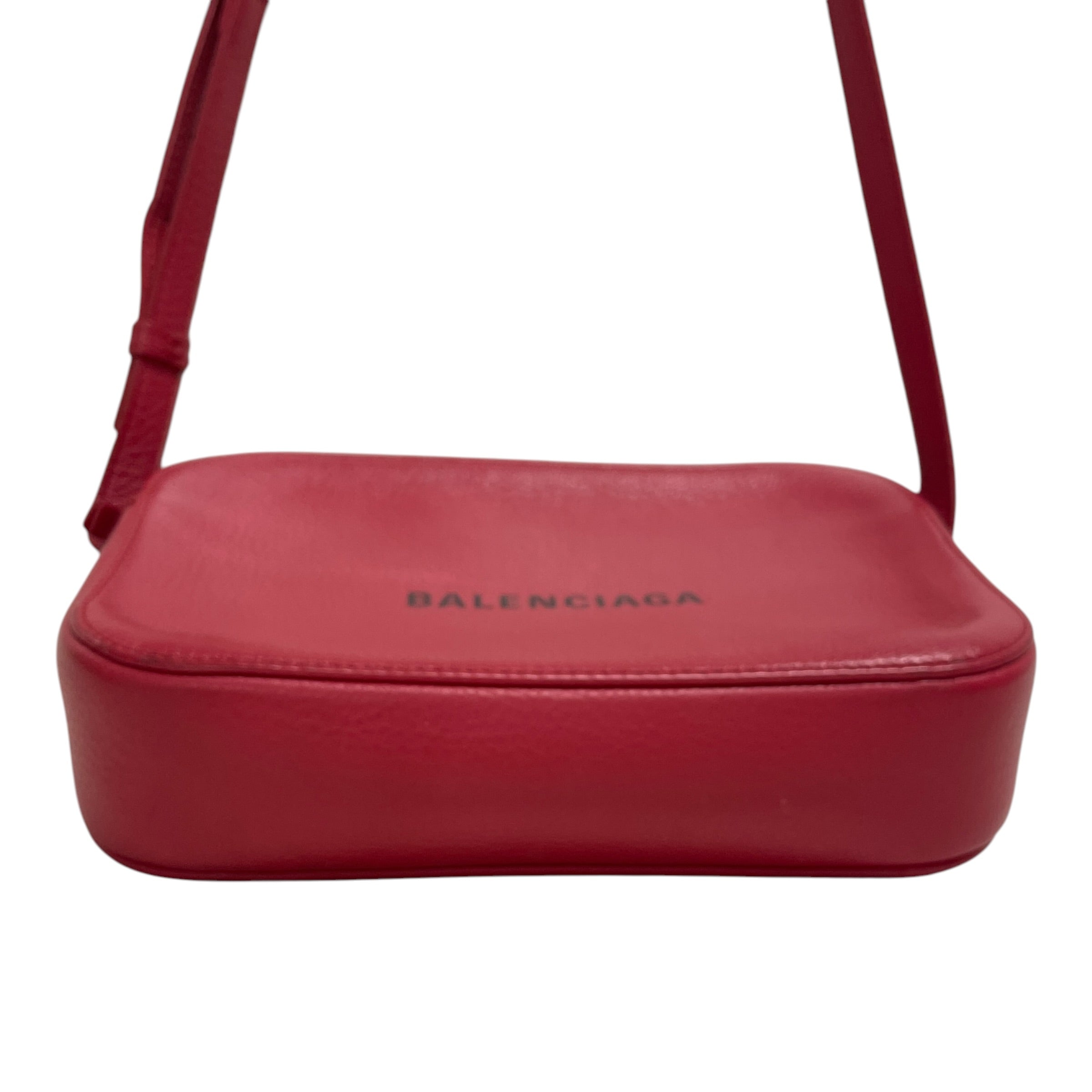 BALENCIAGA/Cross Body Bag/Leather/RED/24MKW28/BLACK LOGO FRONT view 3