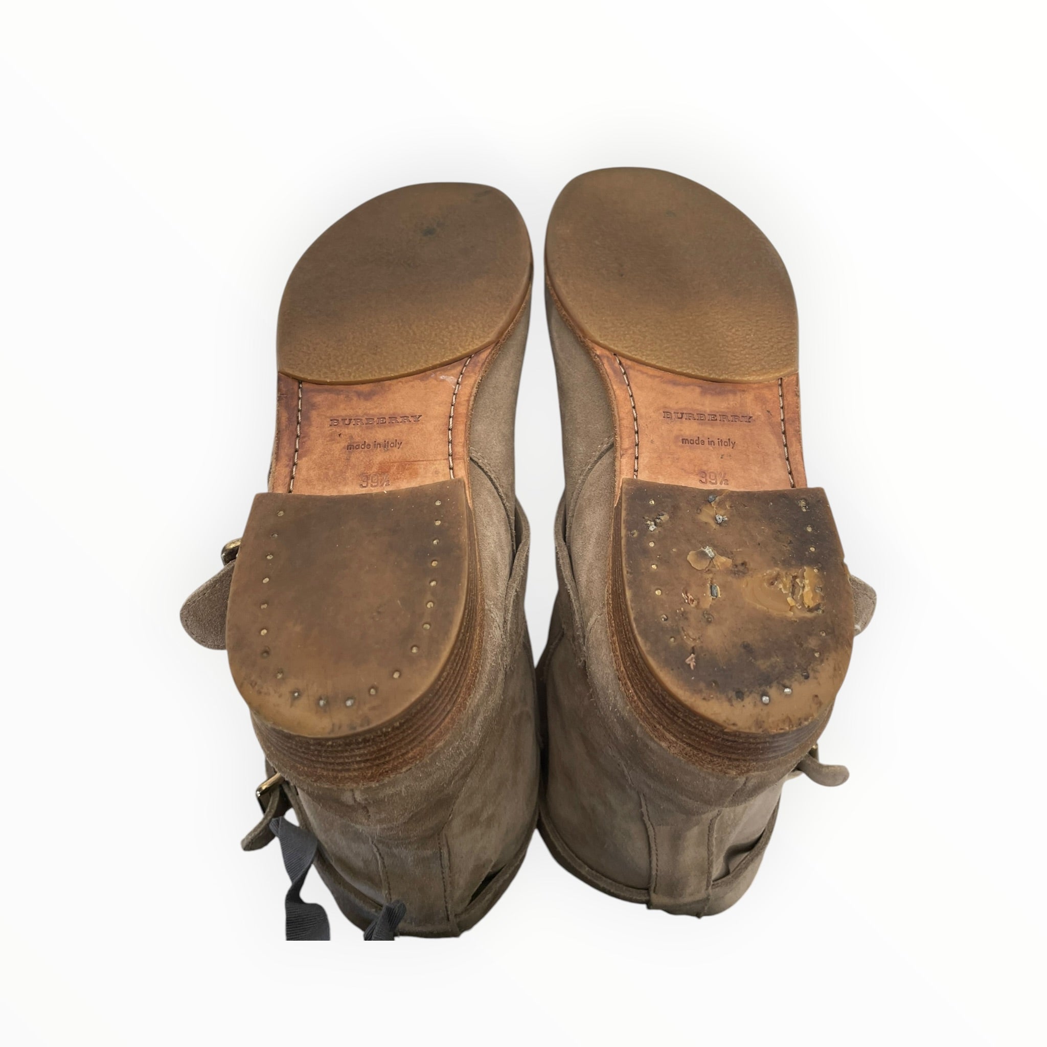 BURBERRYS/Boots/EU 39.5/Suede/BEG/long boots + 3 buckles view 4
