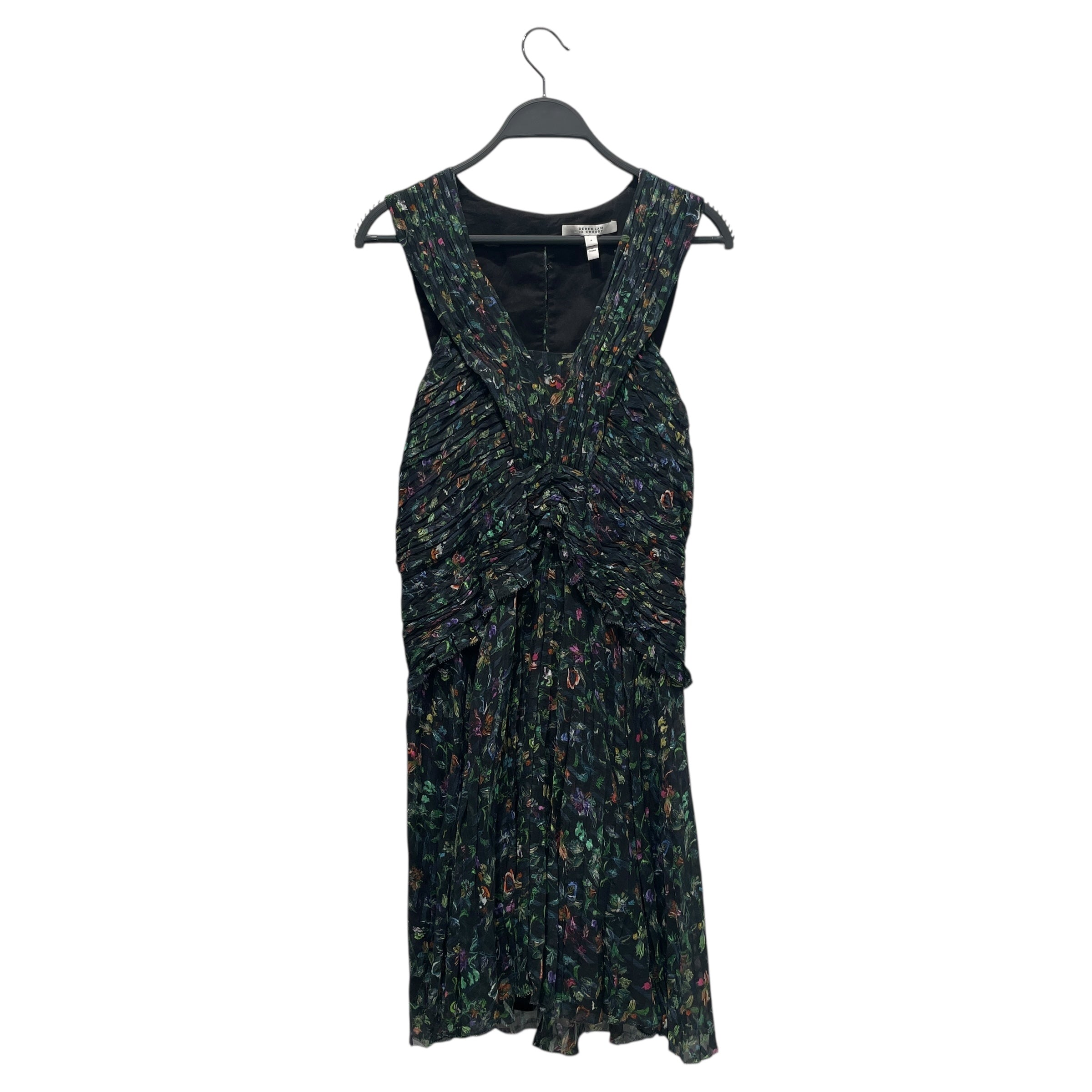 DEREK LAM 10 CROSBY/Dress/6/Floral Pattern/Silk/MLT/Ruched Silk Mini Dress view 1