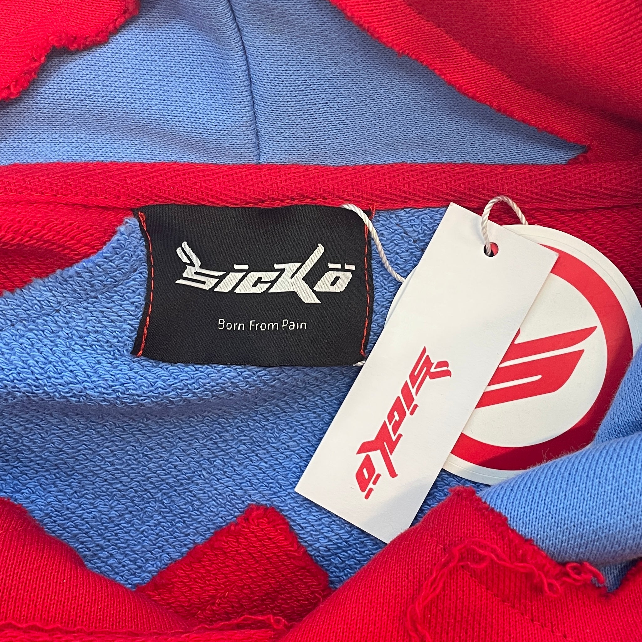 sicko/Hoodie/L/Stripe/Cotton/BLU/BLU&RED ZIGZAG STRIPE view 3