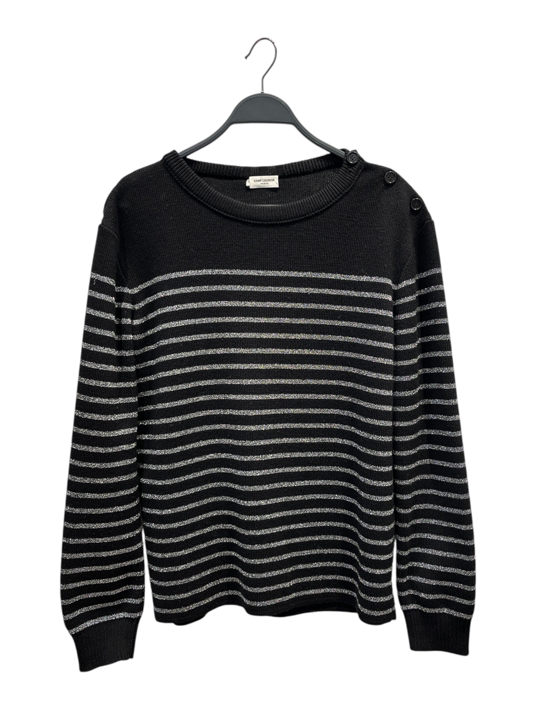 SAINT LAURENT/Sweater/XXL/Stripe/Cotton/SILVER STRIPE view 1