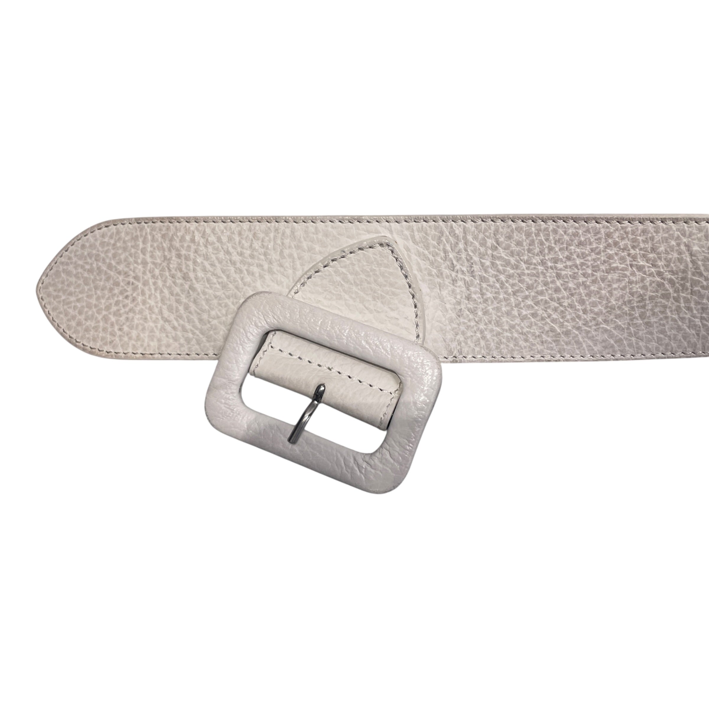 MM6/Belt/Leather/WHT/CROSSOVER BIG RING BELT view 2