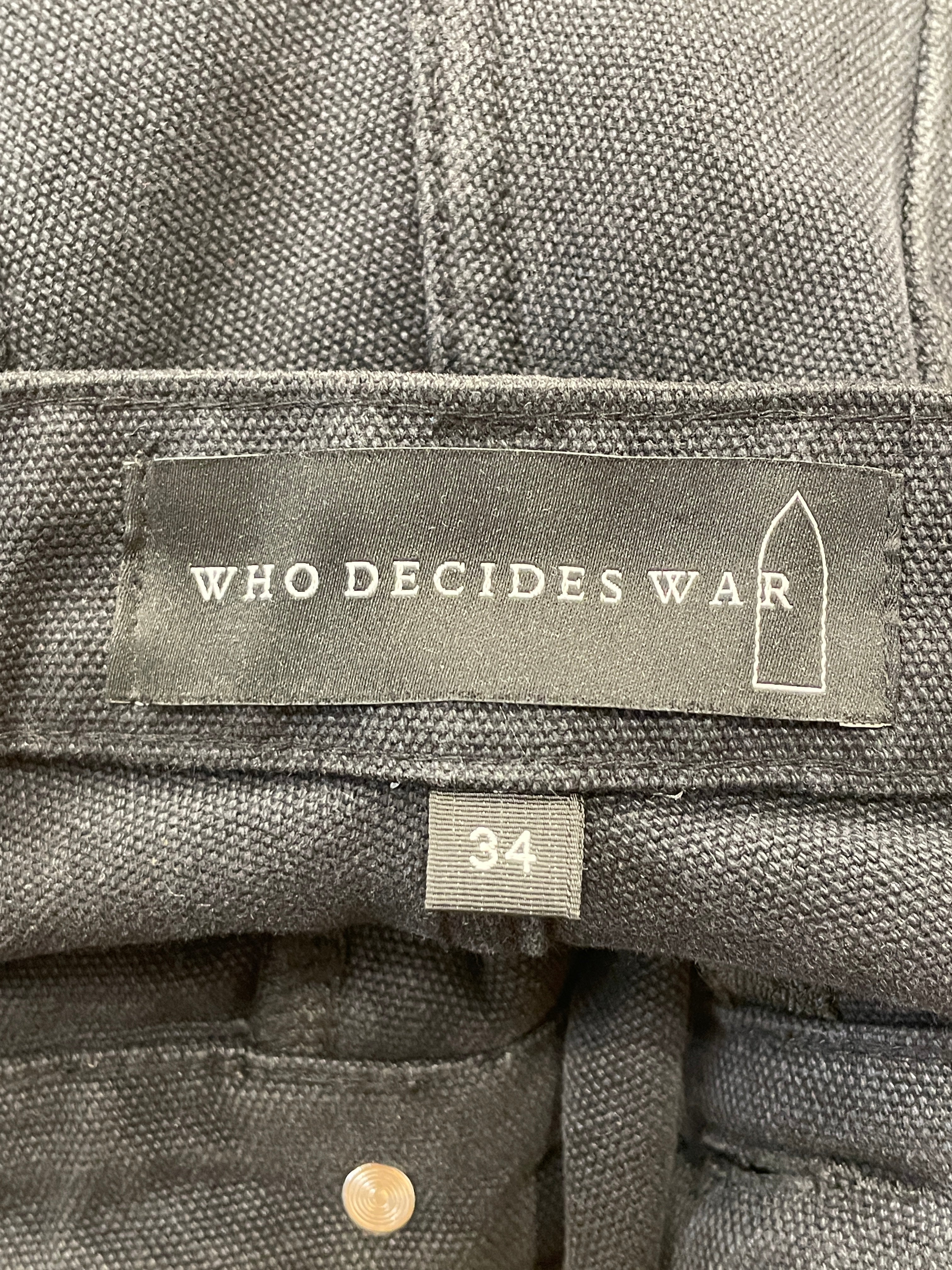 WHO DECIDES WAR/Straight Pants/34/Denim/BLK/Graphic/BLK+WHT PATCHES view 4