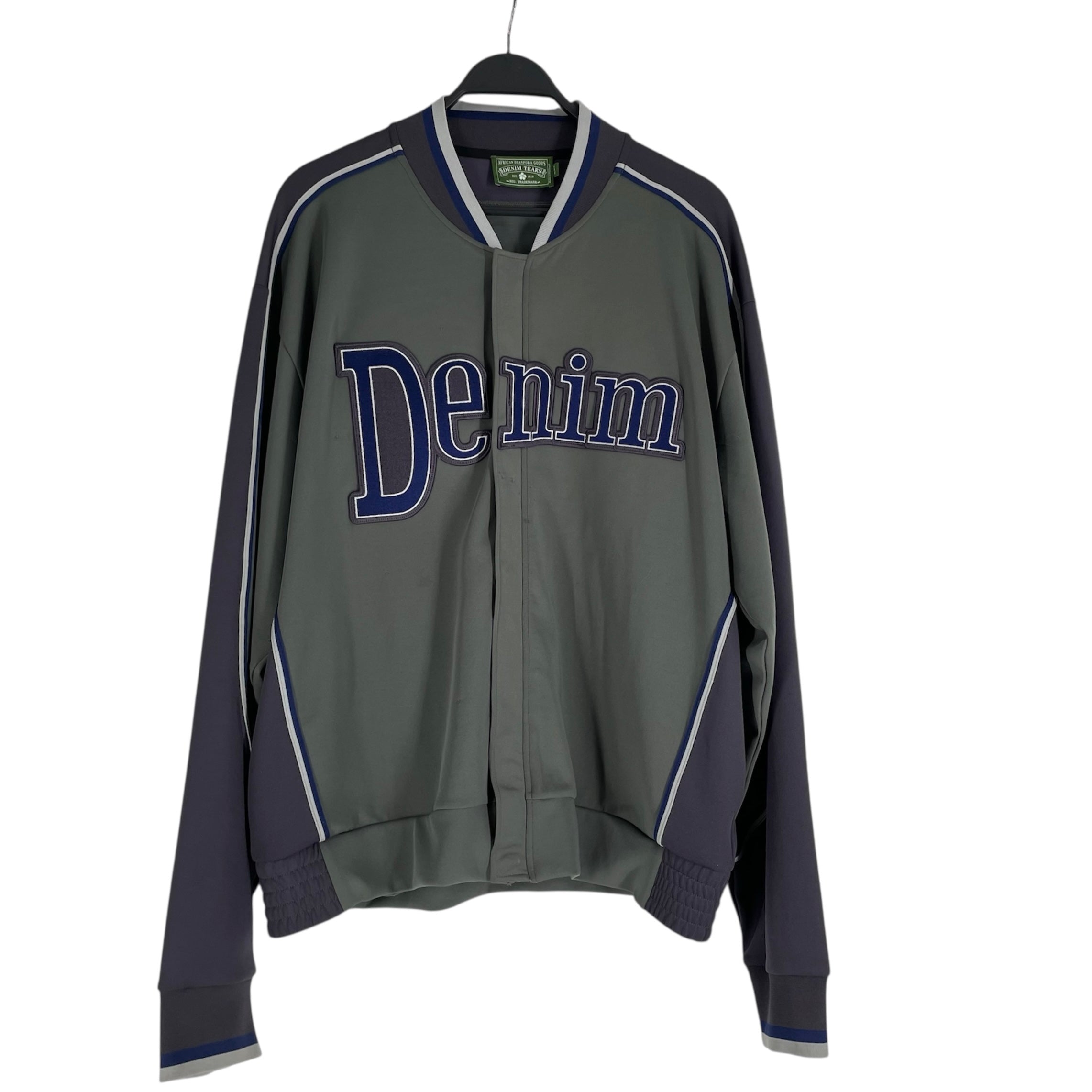 DENIM TEARS/Jacket/XXL/Polyester/GRY/BASEBALL JCKT RN 162838 view 1