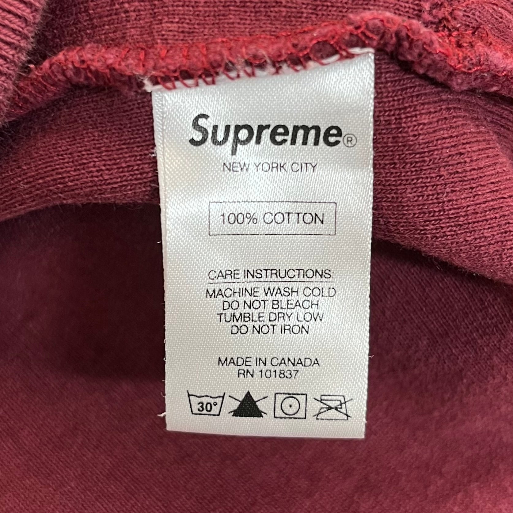 Supreme/Hoodie/M/Graphic/Cotton/BRD/burgundy reverse fleece view 5