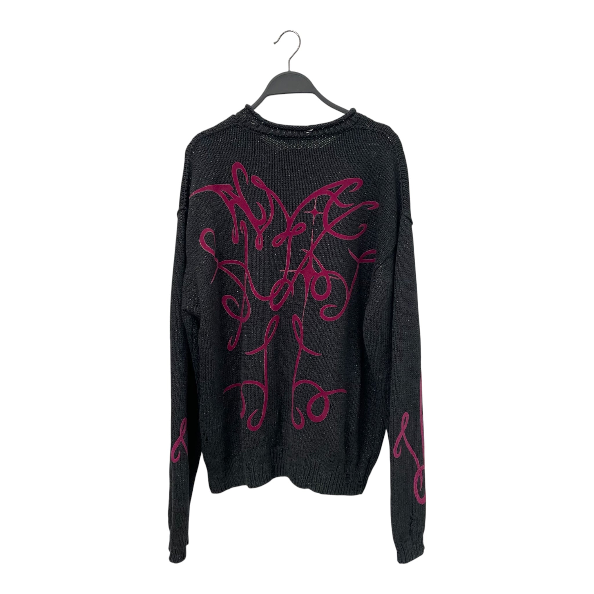 Acne Studios/Heavy Sweater/XS/Graphic/Cotton/GRY/purple lines view 2