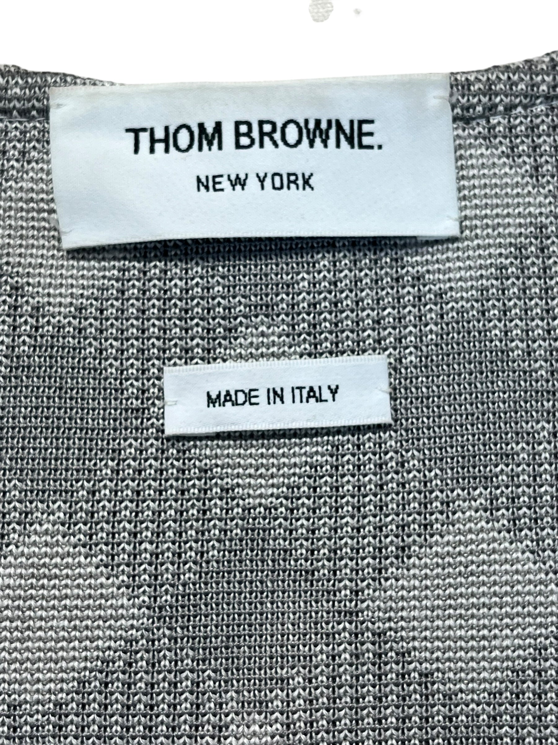 THOM BROWNE. NEW YORK/Cardigan/2/Gingham Check/Cotton/GRY/COTTON GINGHAM PATTERN view 4