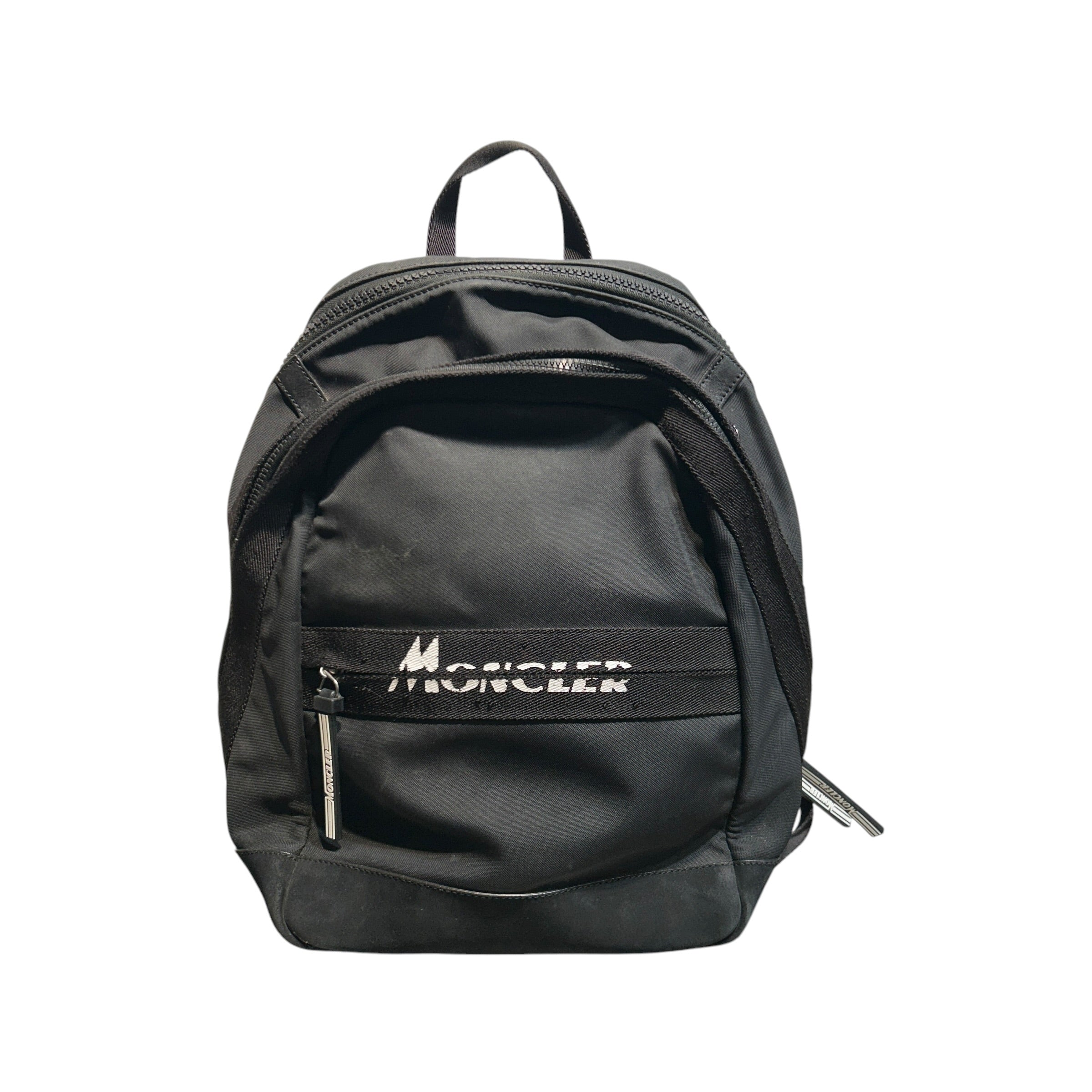 MONCLER/Backpack/Suede/BLK/Suede bottom, White Logo view 1