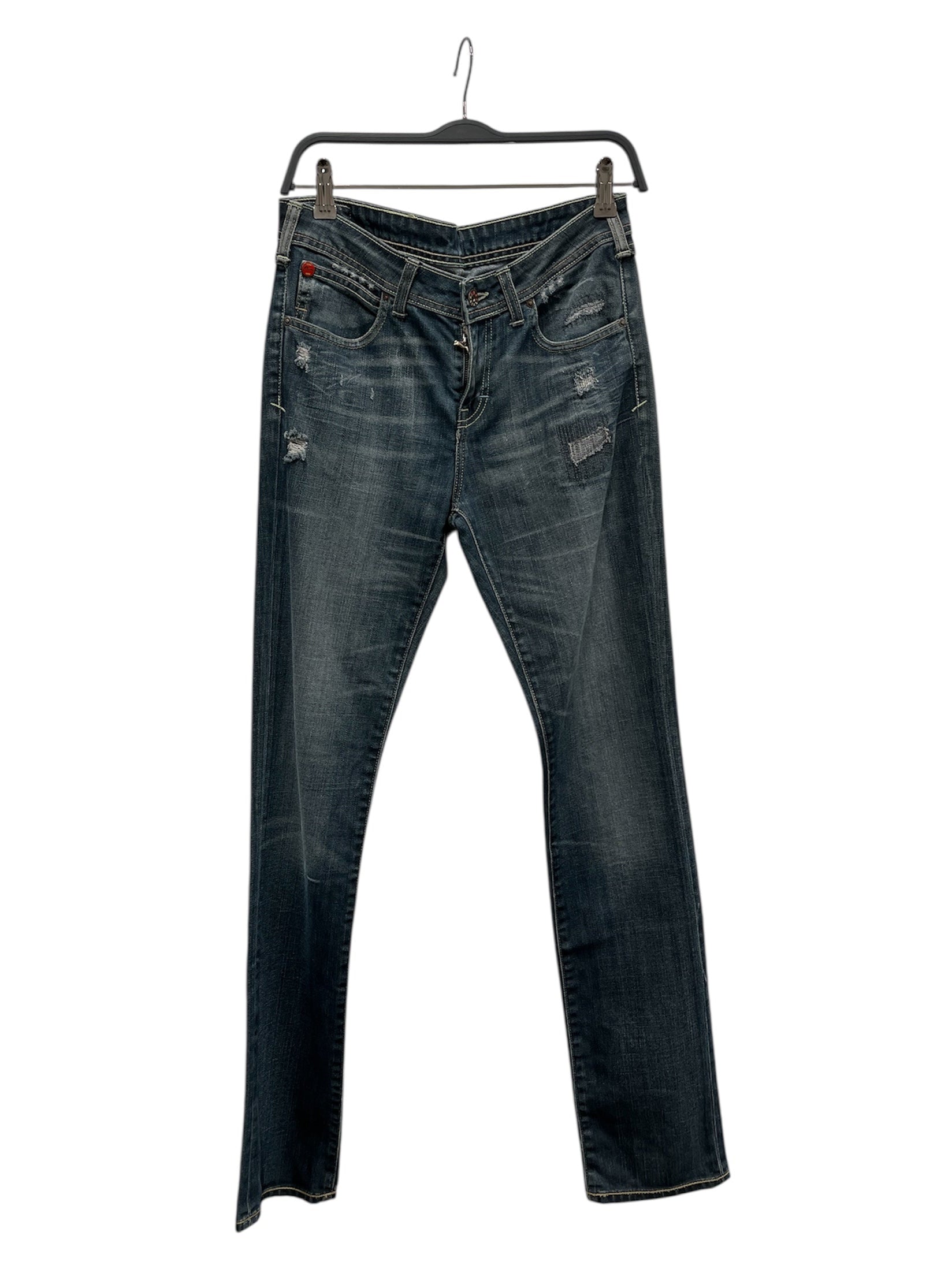 EVISU/PUMA/Pants/30/Denim/BLU/Distressed/GRN BK PKT LOGO/PUMA ZIPPER view 1