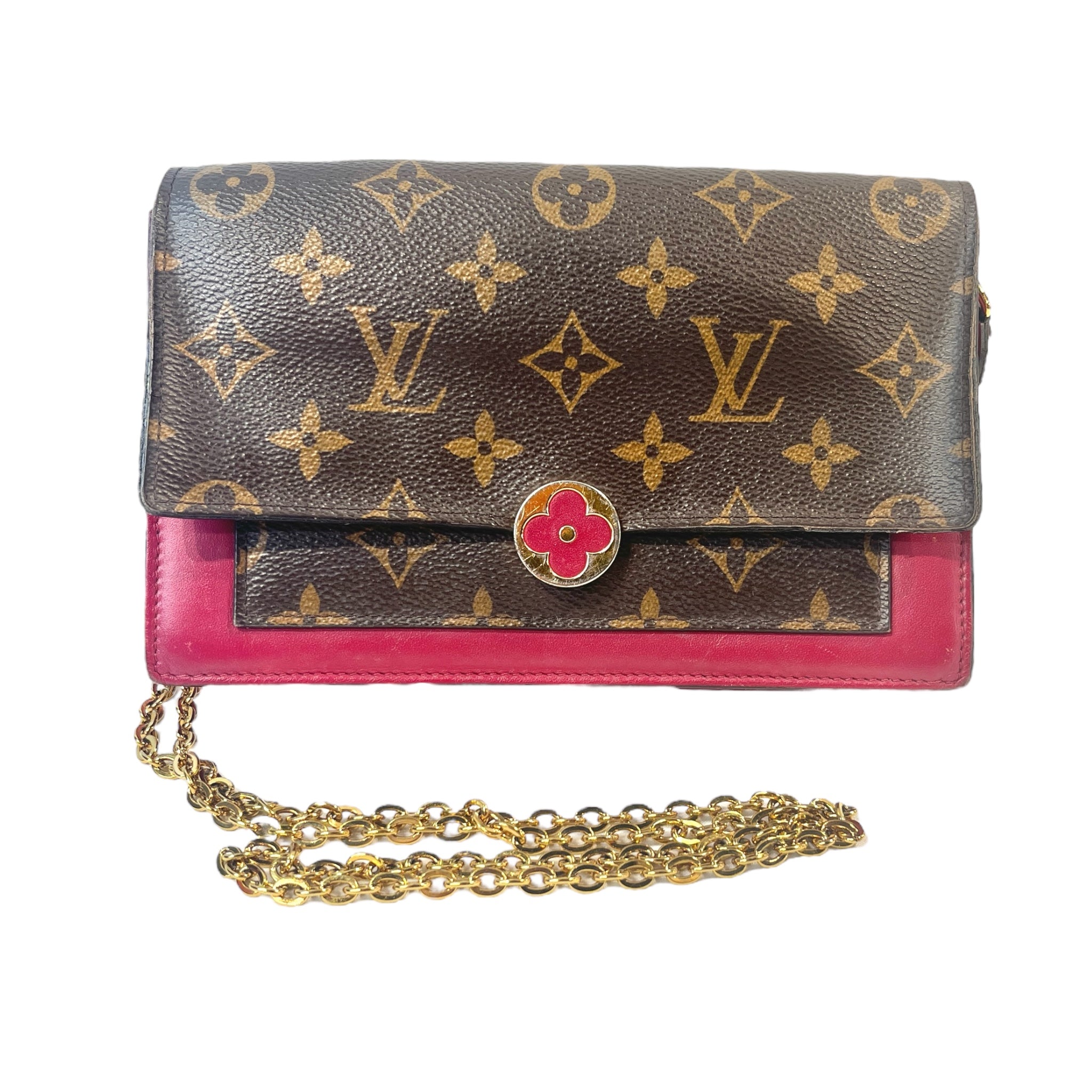 LOUIS VUITTON/Cross Body Bag/BRW/Floral lv logo buckle view 1