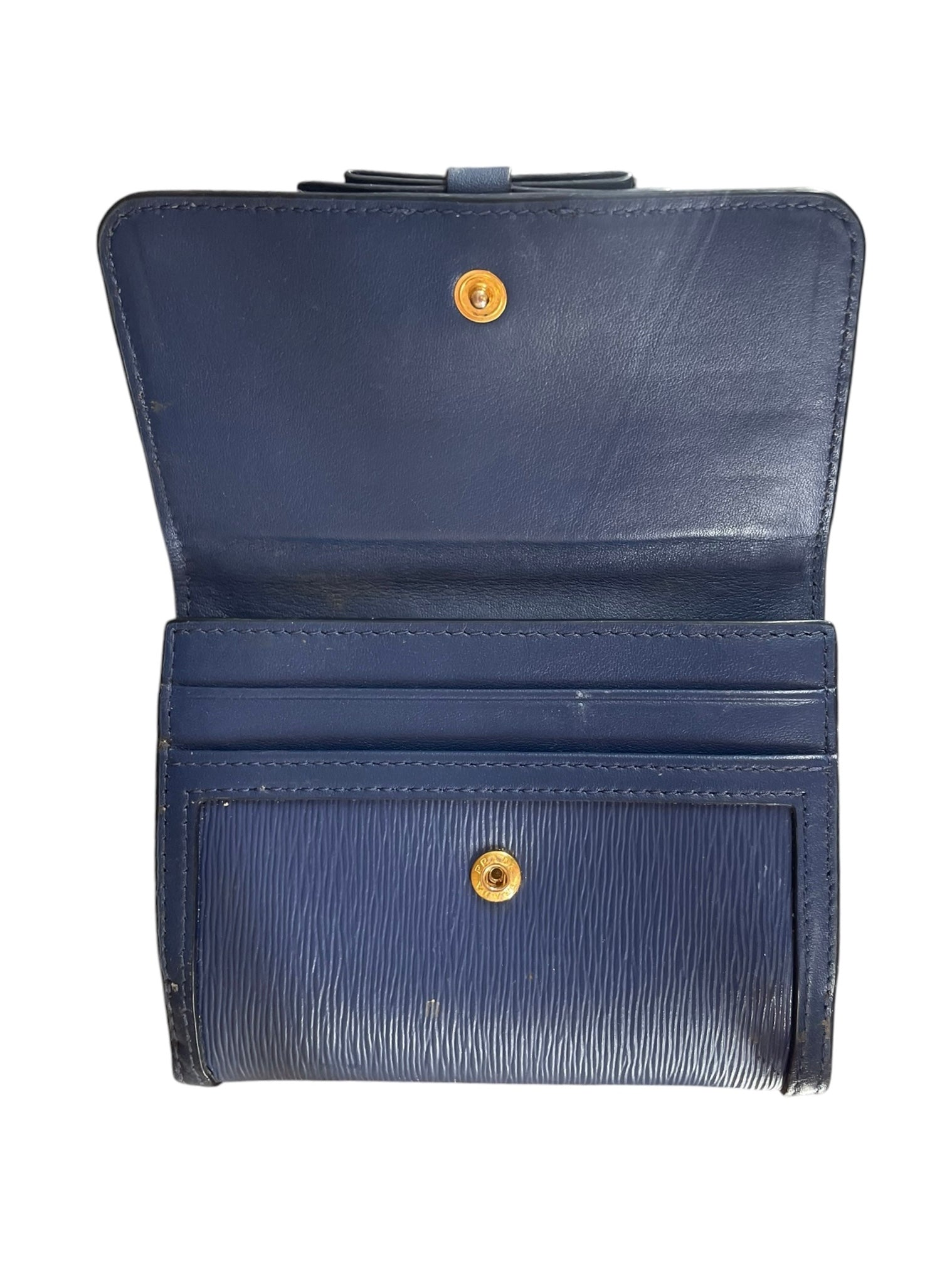 PRADA/Trifold Wallet/Leather/BLU/SAFFIANO WALLET/236 view 3