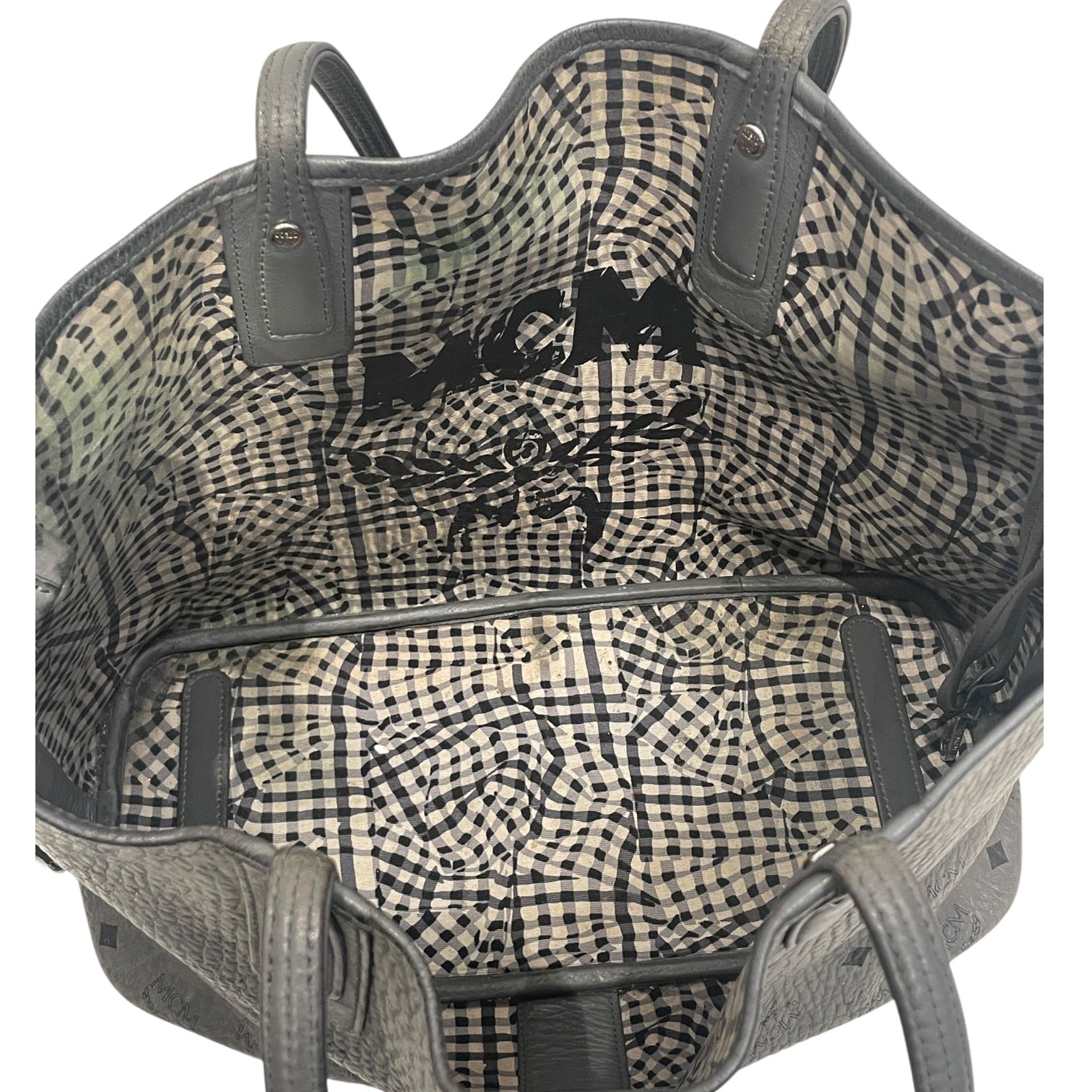 MCM/Tote Bag/Leather/GRY/VISETOS SLV HARDWARE view 4
