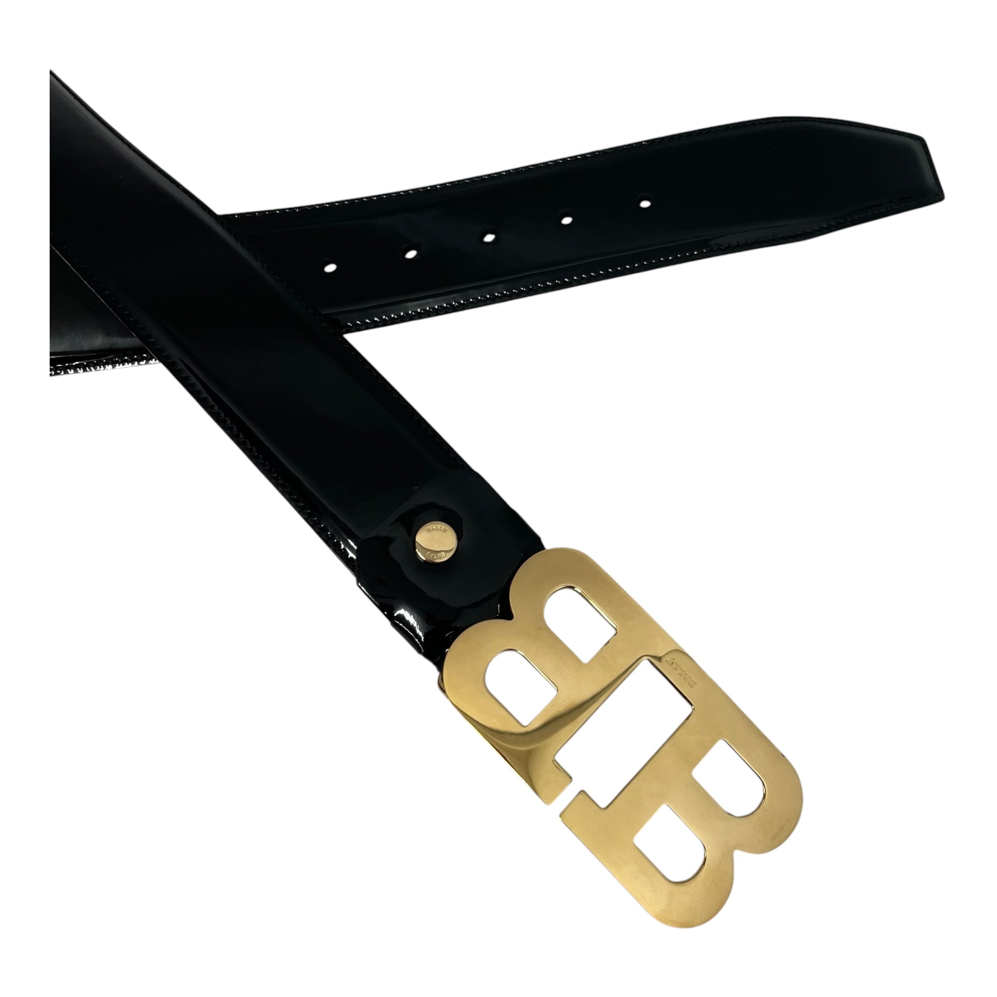 BALLY/Belt/Leather/BLK/DOUBLE B BELT view 2