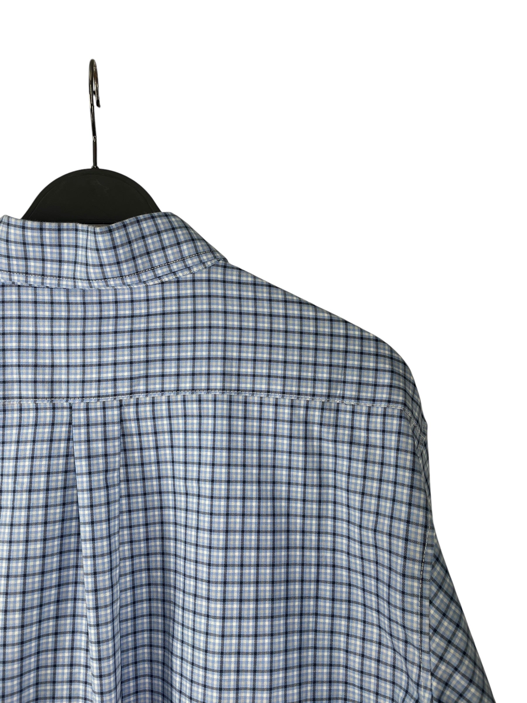 MIU MIU/Shirt/44/Cotton/BLU/Hombre Check/CHECK EMBROIDERED BUTTON DOWN view 4