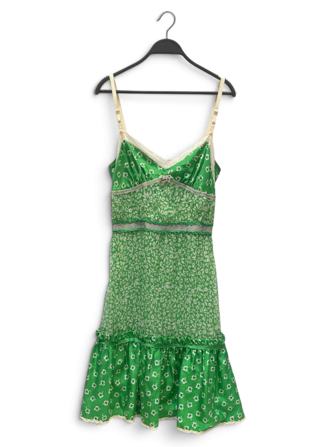 DOLCE&GABBANA/Camisole Dress/28/Floral Pattern/Silk/GRN/LACE TRIM view 1
