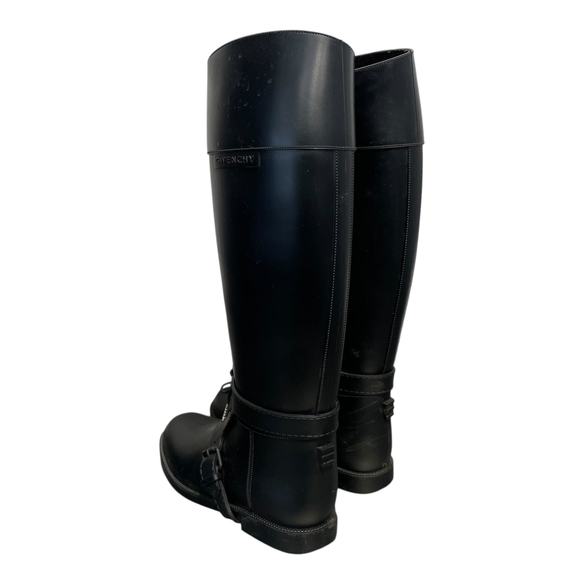 GIVENCHY/Long Boots/EU 38/BLK/RUBBER RIDING BOOTS view 2