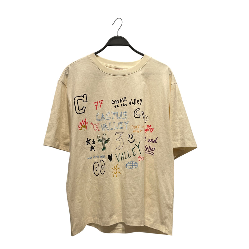 AVZA/T-Shirt/XL/Cotton/CRM/All Over Print/