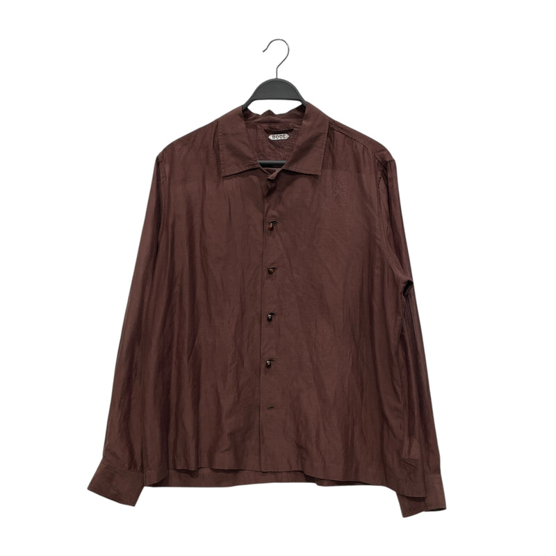 BODE/LS Shirt/L/Cotton/BRW/MARBLE BUTTON SHIRT