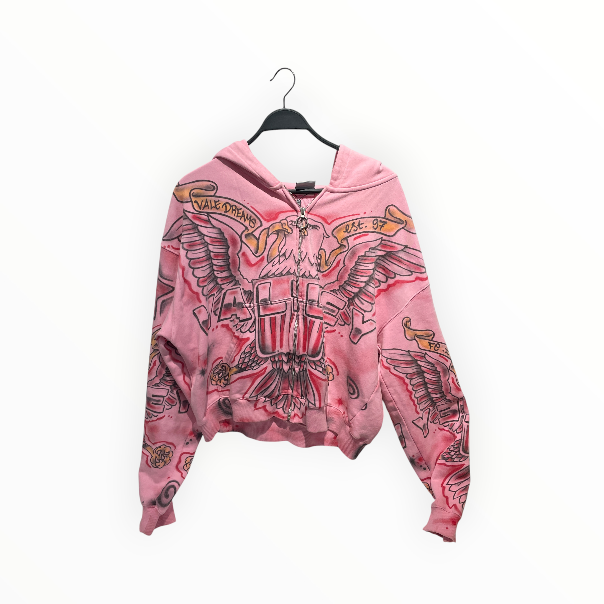 Vale/Zip Up Hoodie/S/All Over Print/Cotton/PNK/Oversize/Dipset Diplomats Flag view 1