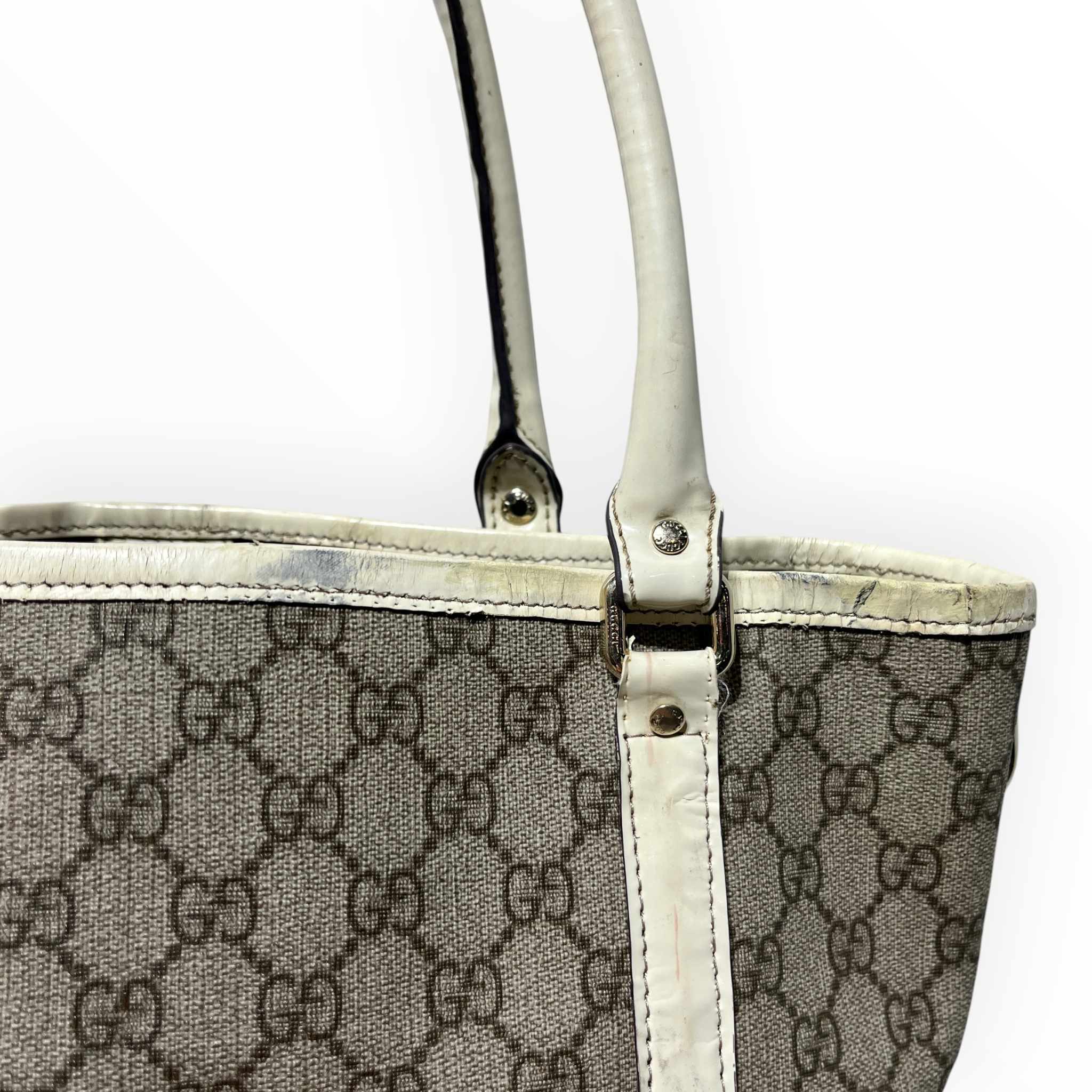 GUCCI/Tote Bag/Monogram/Leather/BEG/gg supreme joy tote view 7