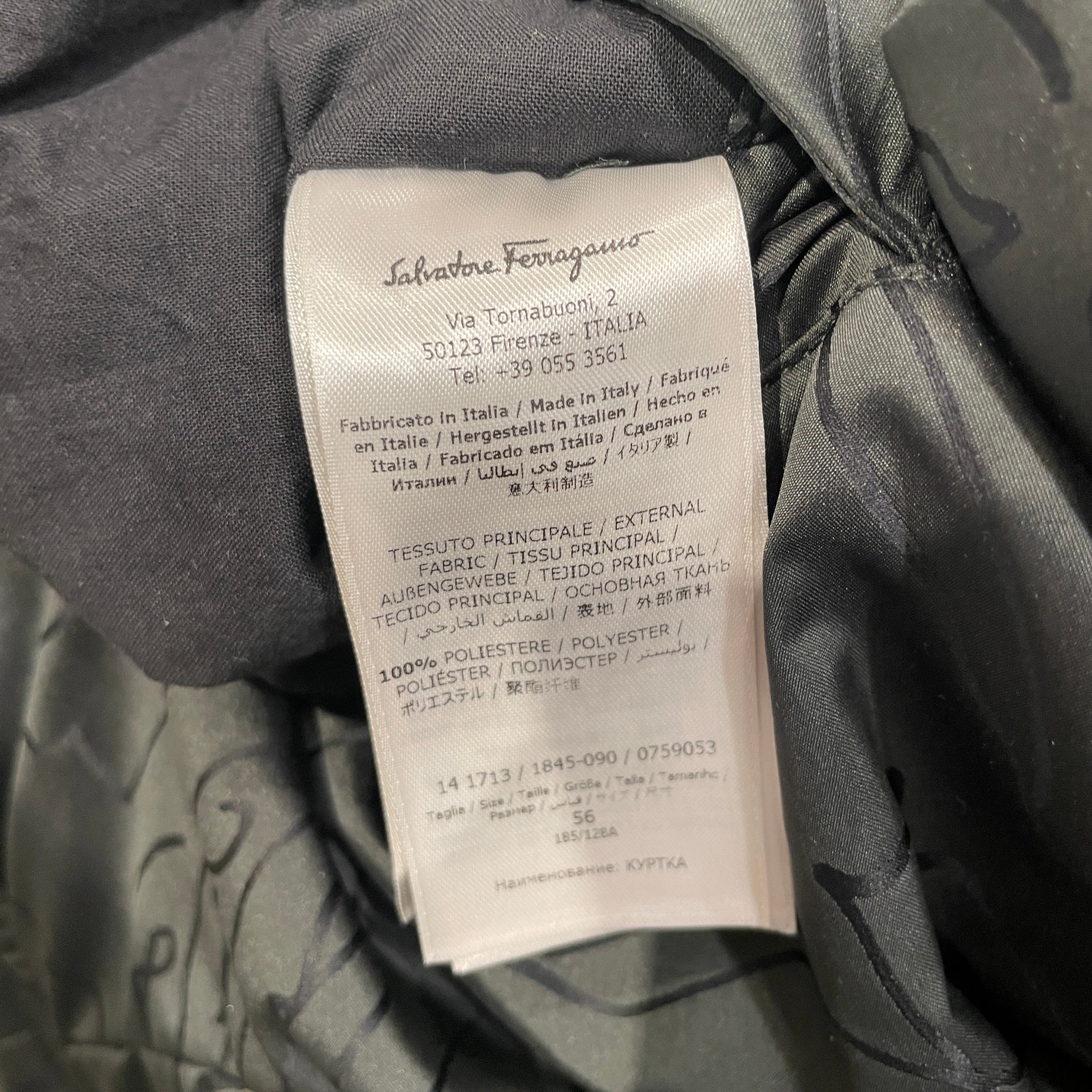 Salvatore Ferragamo/Puffer Jkt/56/Nylon/BLK/All Over Print/ALL OVER STRIPES view 4