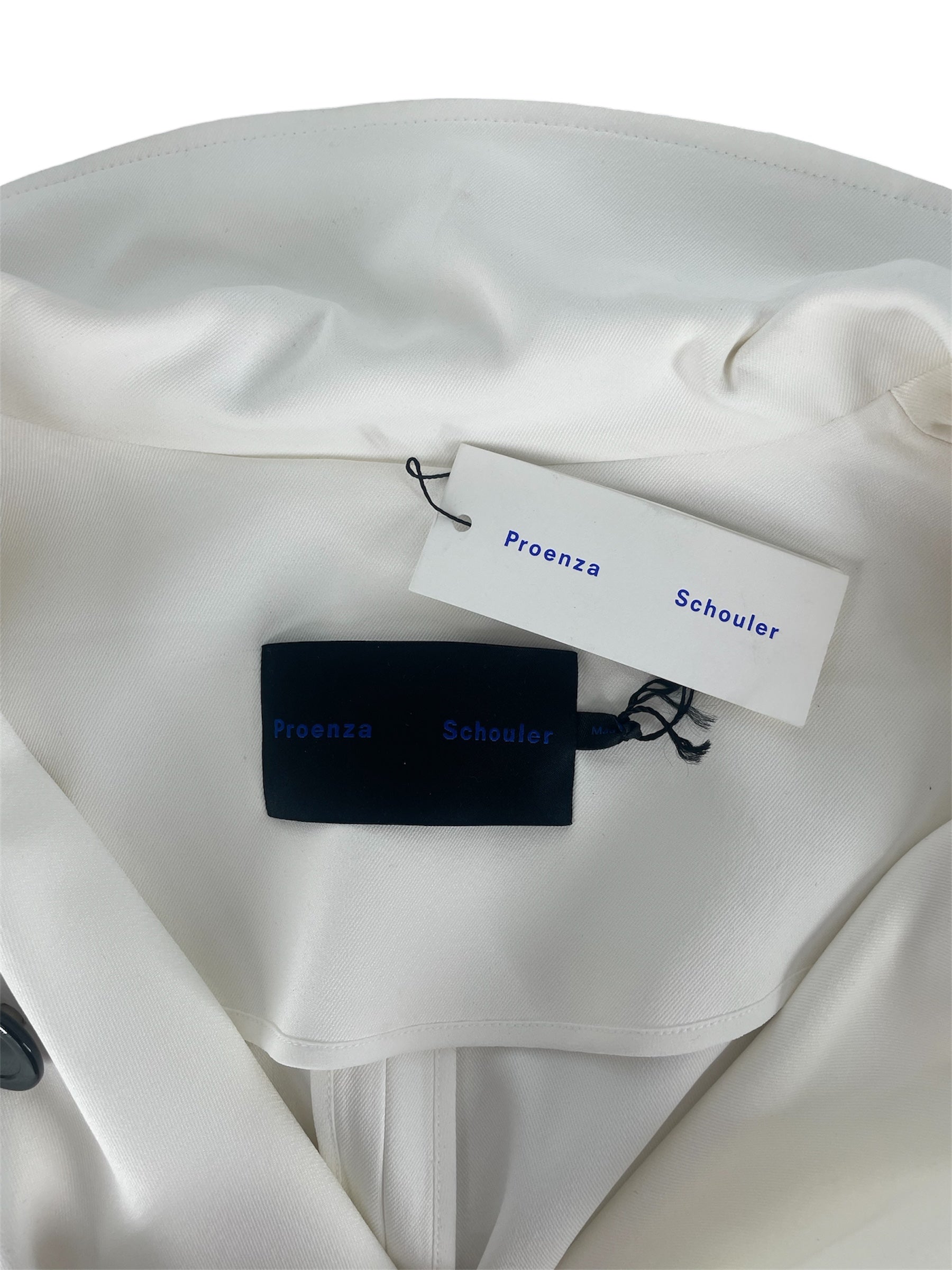 PROENZA SCHOULER/Trench Coat/2/Velour/WHT/Open Flont/BONDED TRENCH COAT view 3
