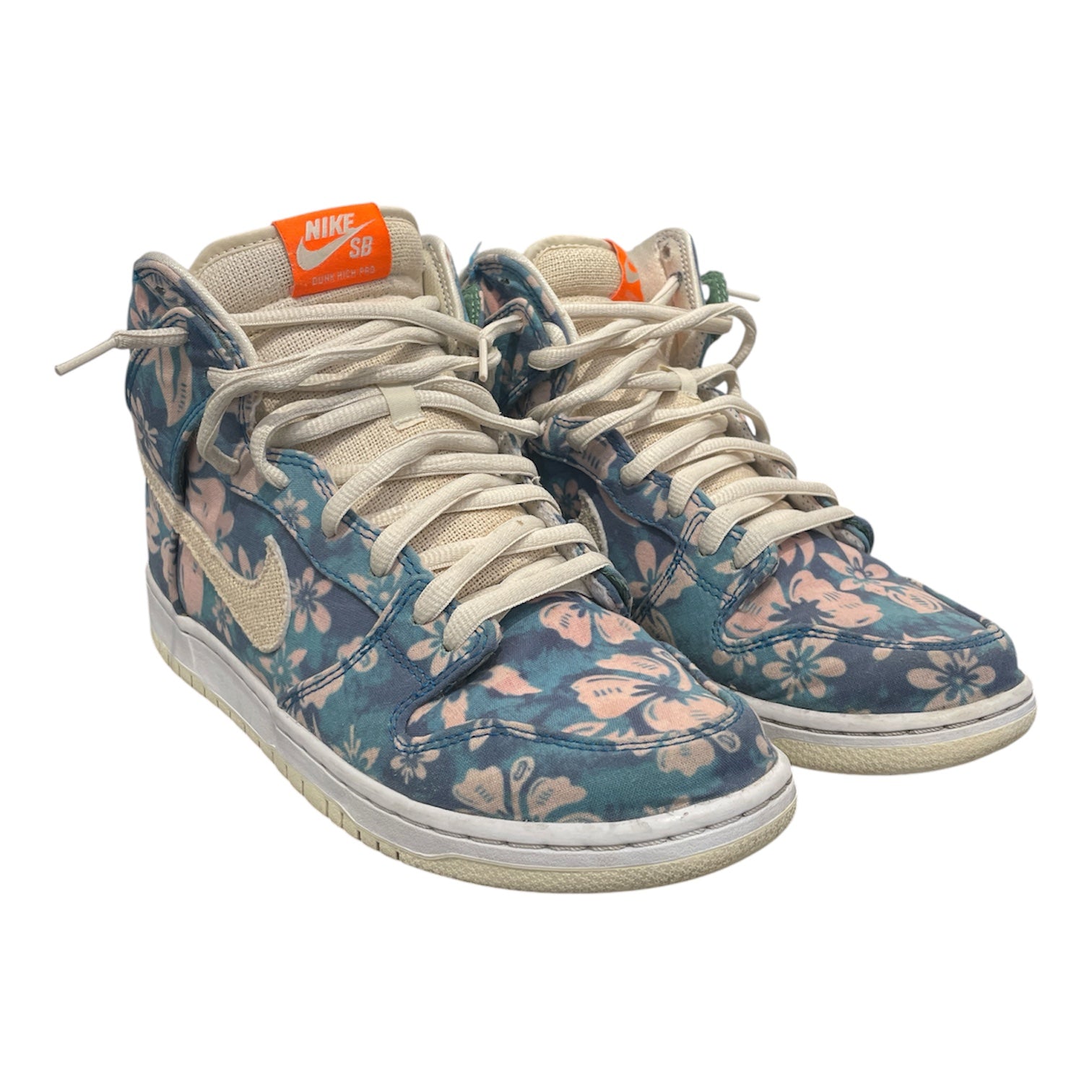 NIKE/DUNK HIGH PRO QS/Hi-Sneakers/US 9.5/Floral Pattern/Cotton/BLU/CZ2232-300 view 1