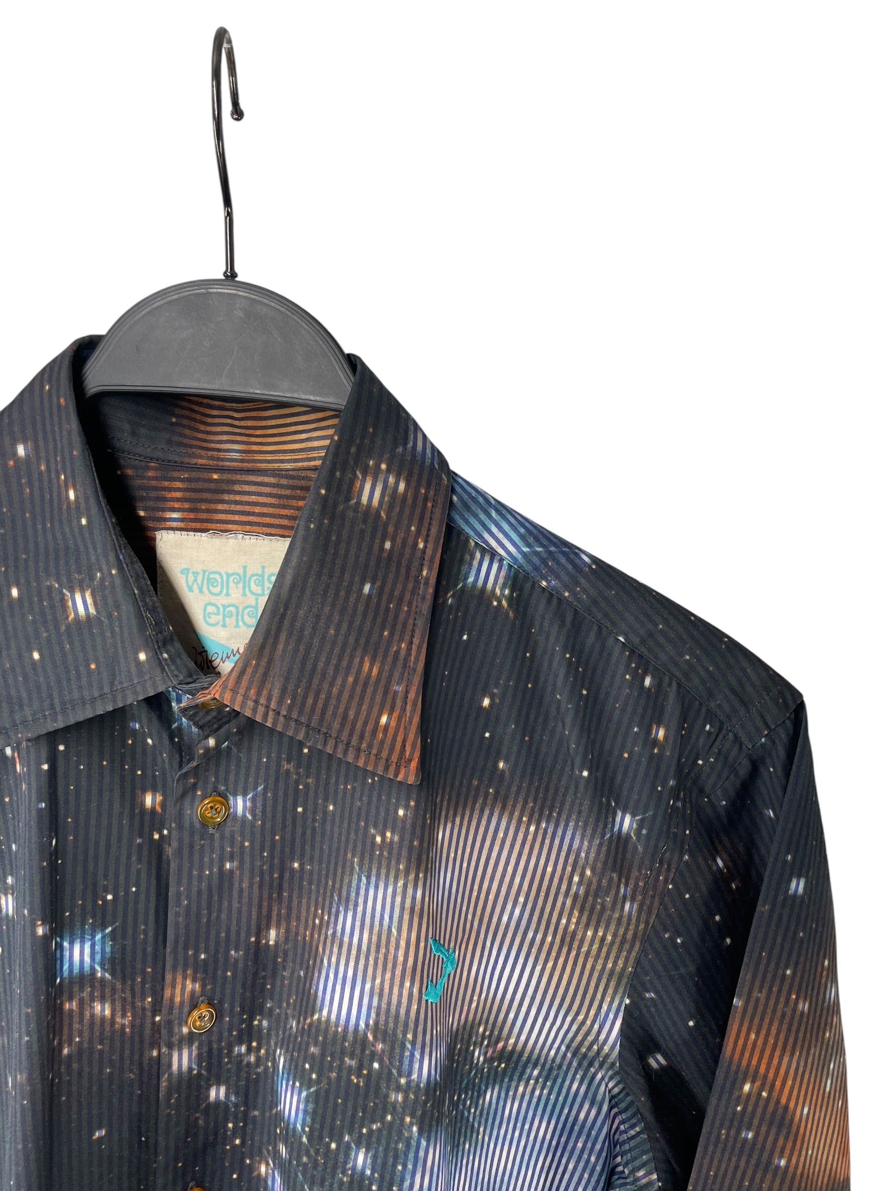 WORLDS END/LS Shirt/M/Cotton/MLT/All Over Print/STRIPE GALAXY SHIRT SZ1 view 3