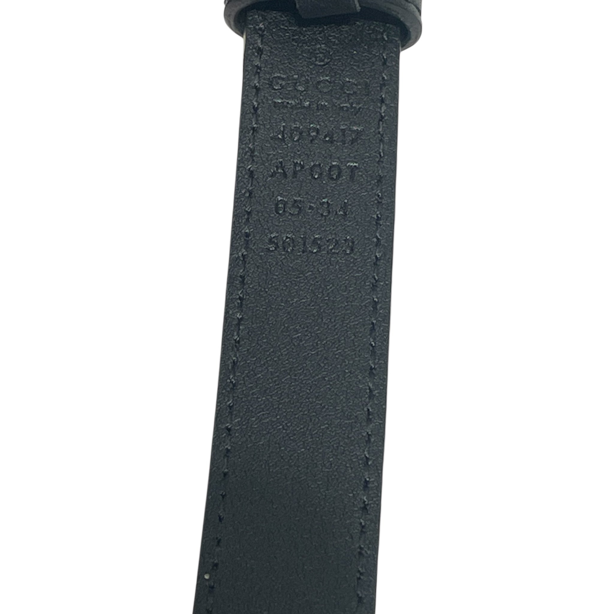 GUCCI/Belt/Leather/BLK/Thin Belt Old GG Buckle Belt view 3
