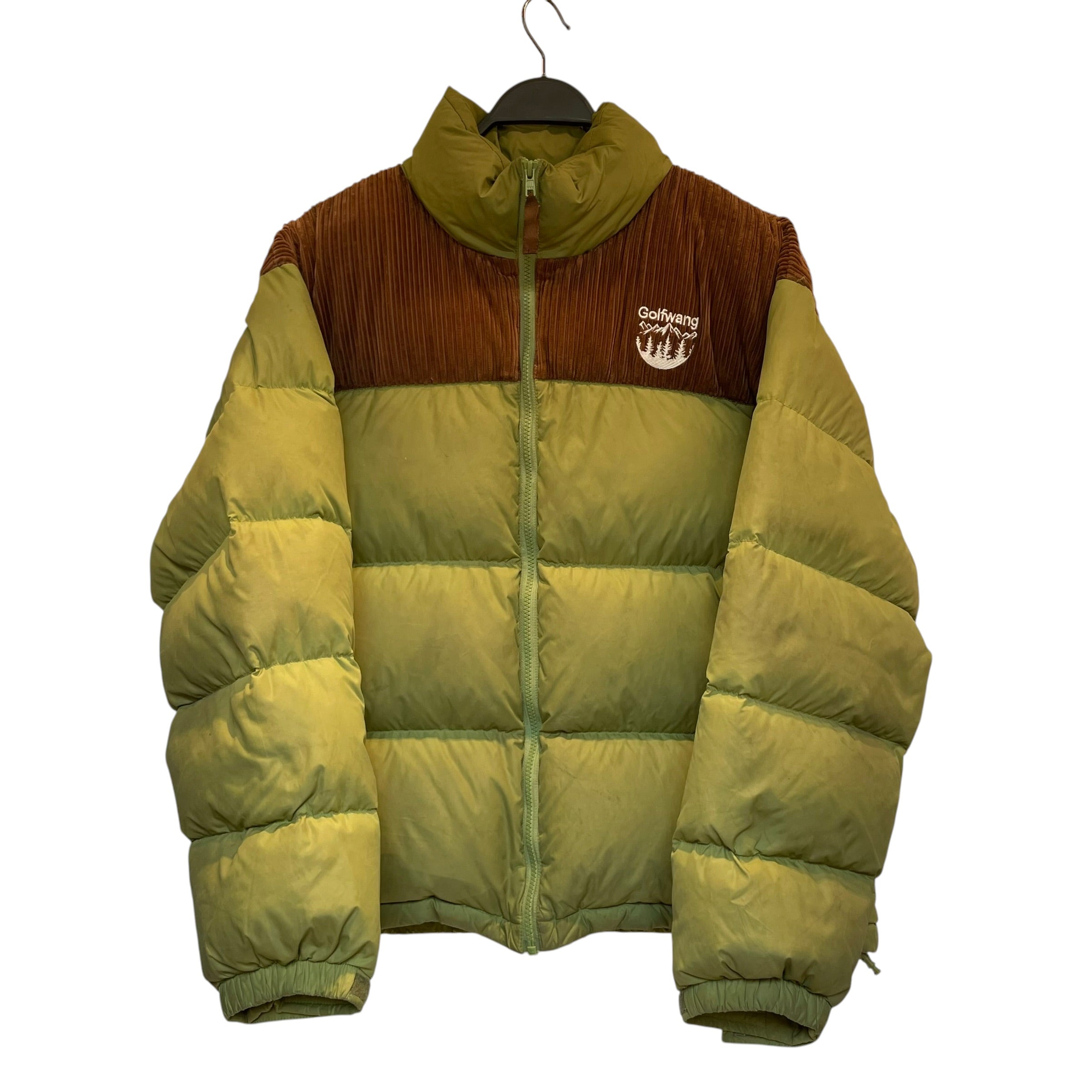 GOLF WANG/Coat/L/Nylon/GRN/olive/mountains/coudoroy view 1
