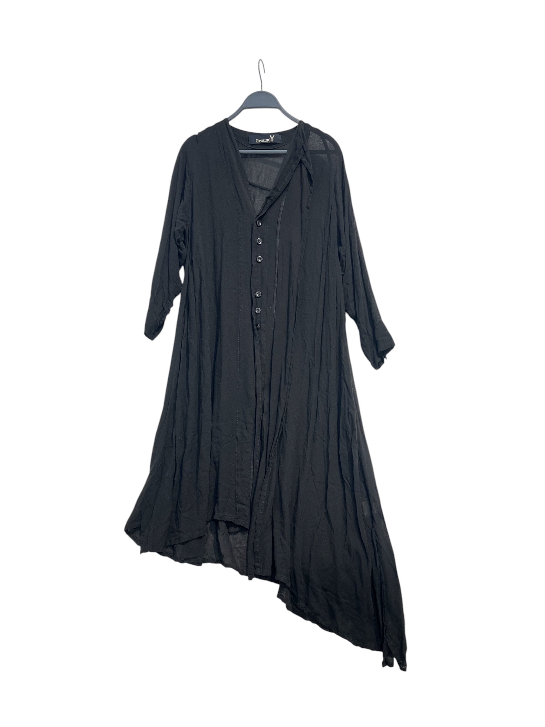 Ground Y/Dress/1/Rayon/BLK/Maxi Length/Button Up view 1