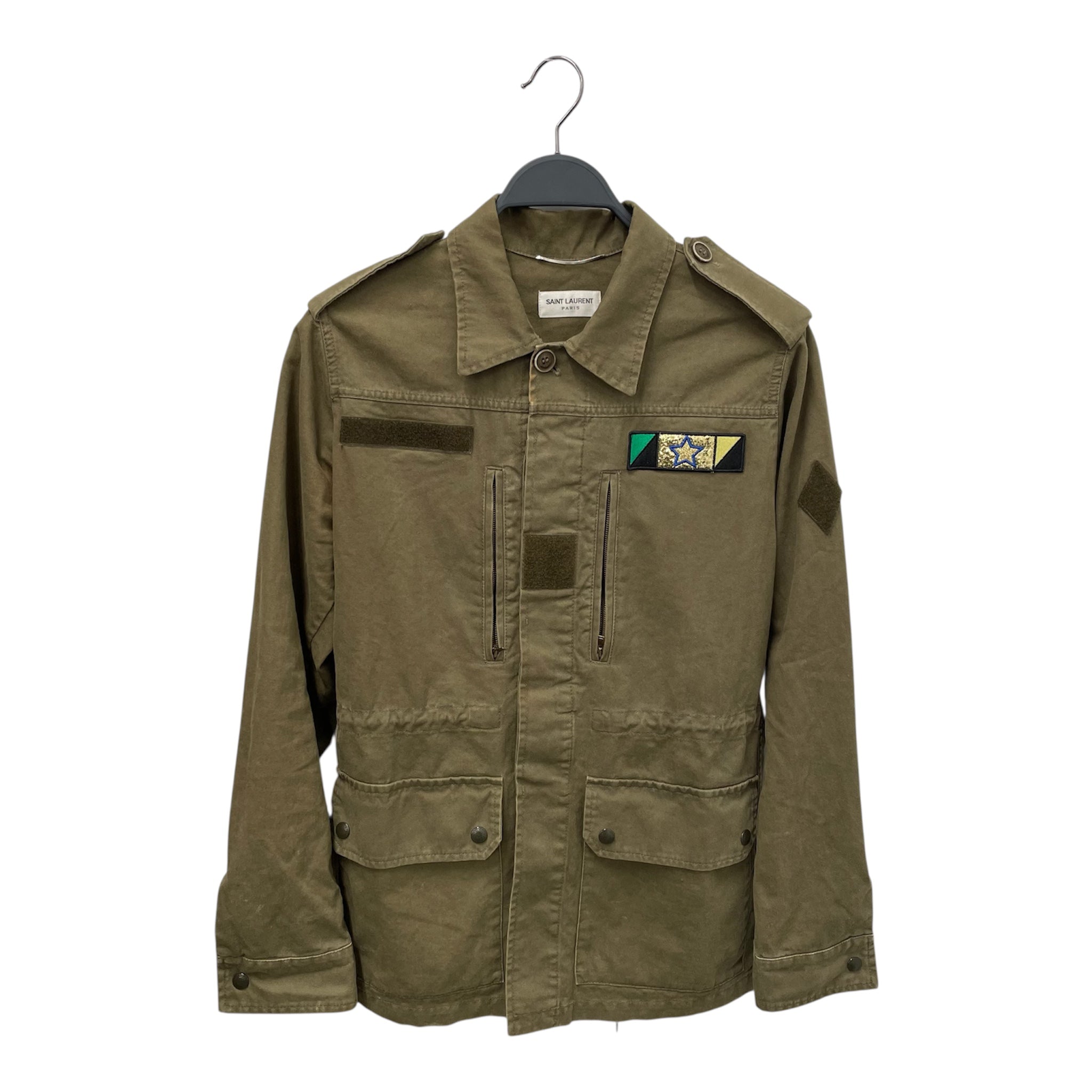 SAINT LAURENT/LS Shirt/42/Cotton/GRN/Military/Graphic/ view 1