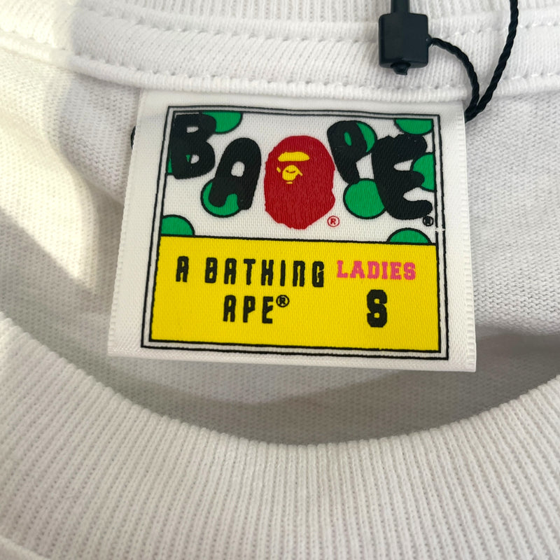 A BATHING APE/T-Shirt/S/Cotton/WHT/Graphic/abc camo milo shark 2006