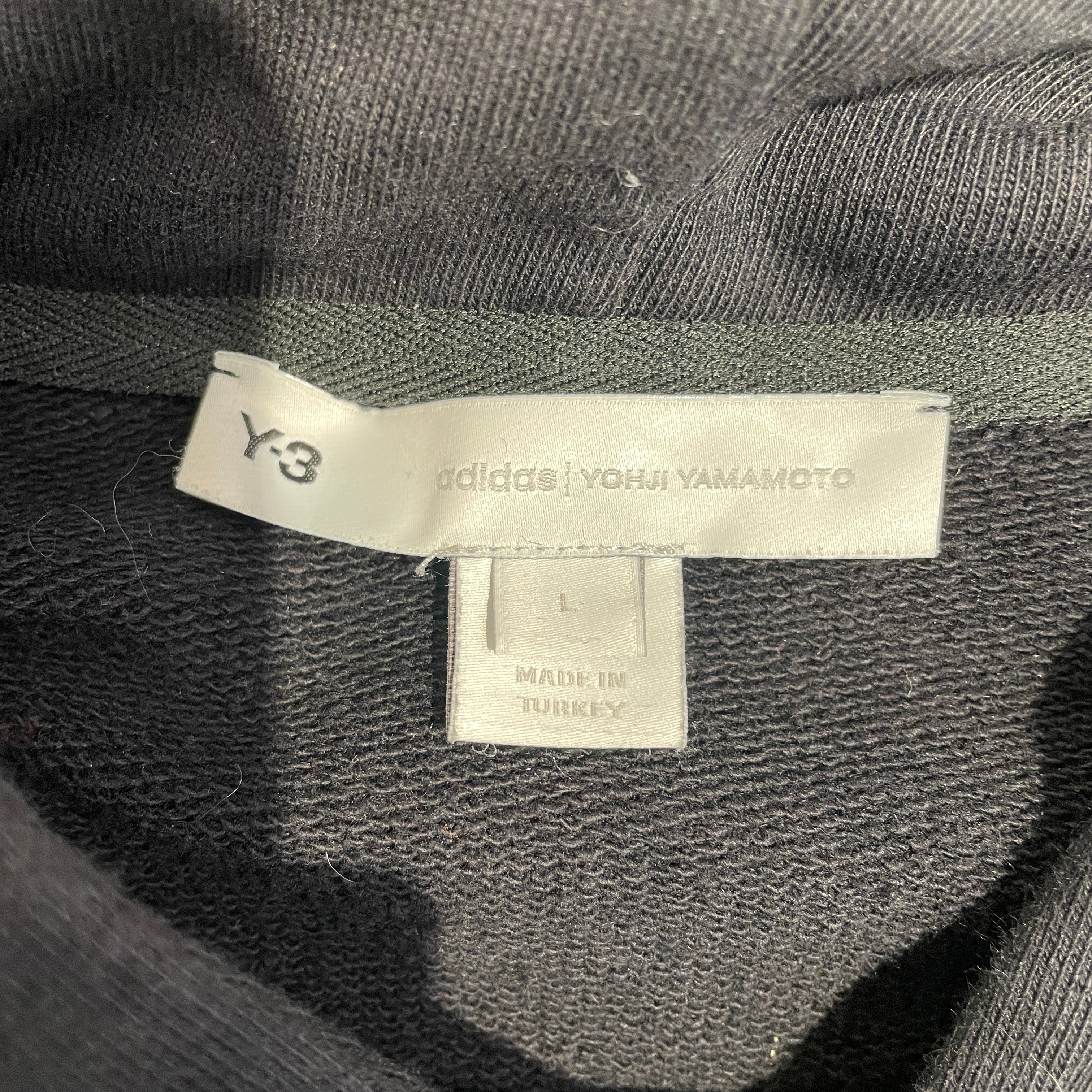 Y-3/Hoodie/L/Cotton/BLK/Black Rubber Yohji Logo Hoodie view 3